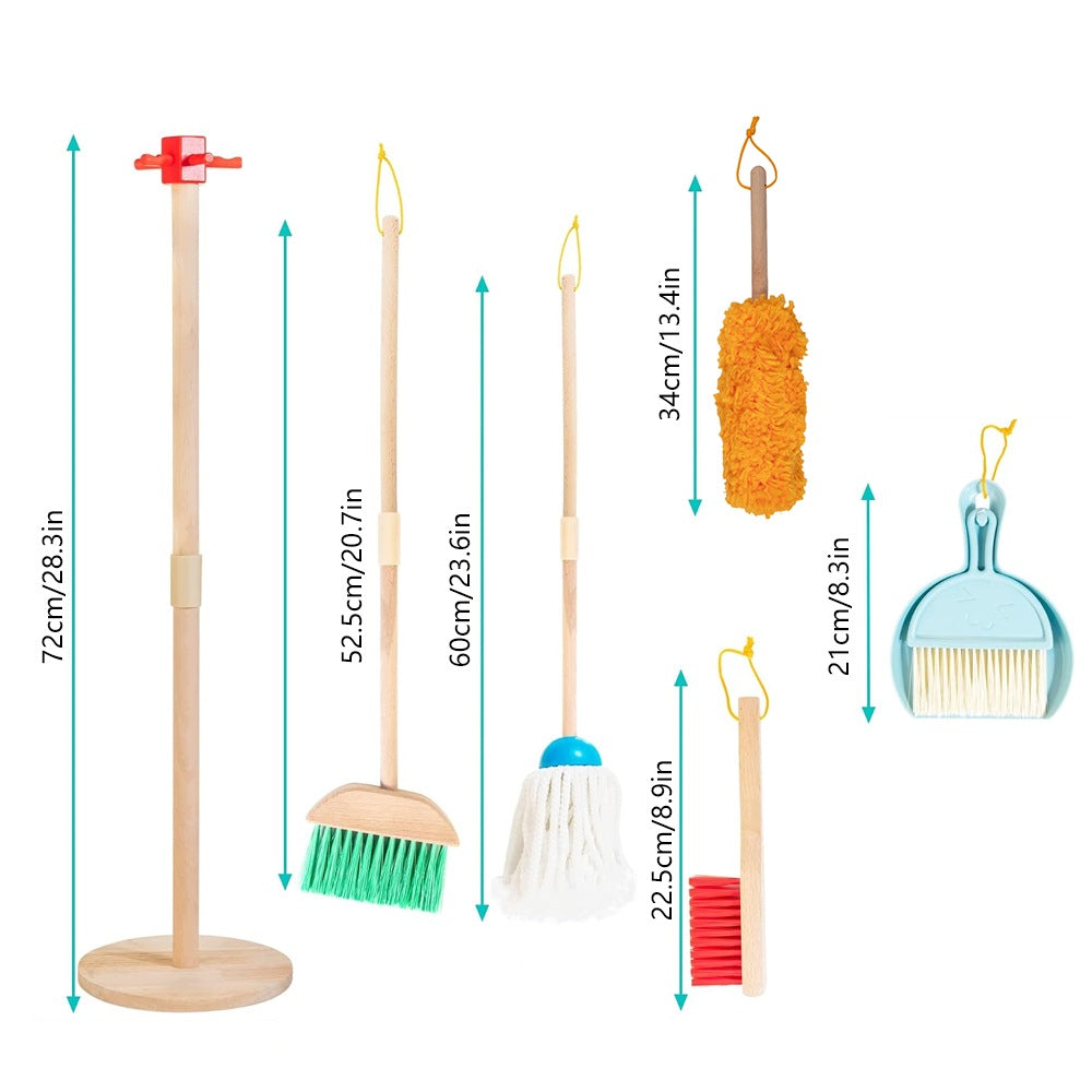 Cleaning Learning Kit for Kids, Broom, Mop, Drawer, Stand Packaging status original