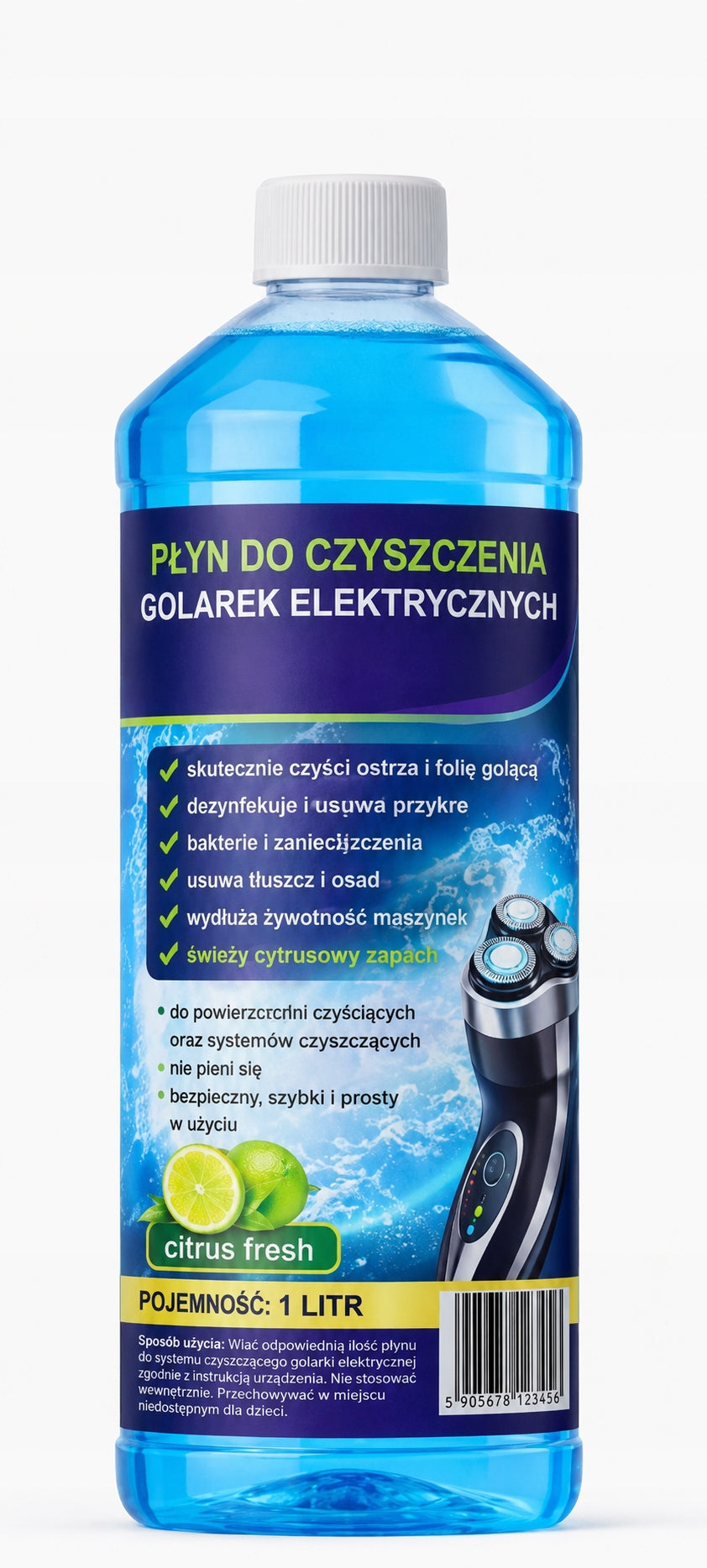 Cleaning Liquid Cartridge for CCR 1L Shavers Compatible with BRAUN AND 95% alk