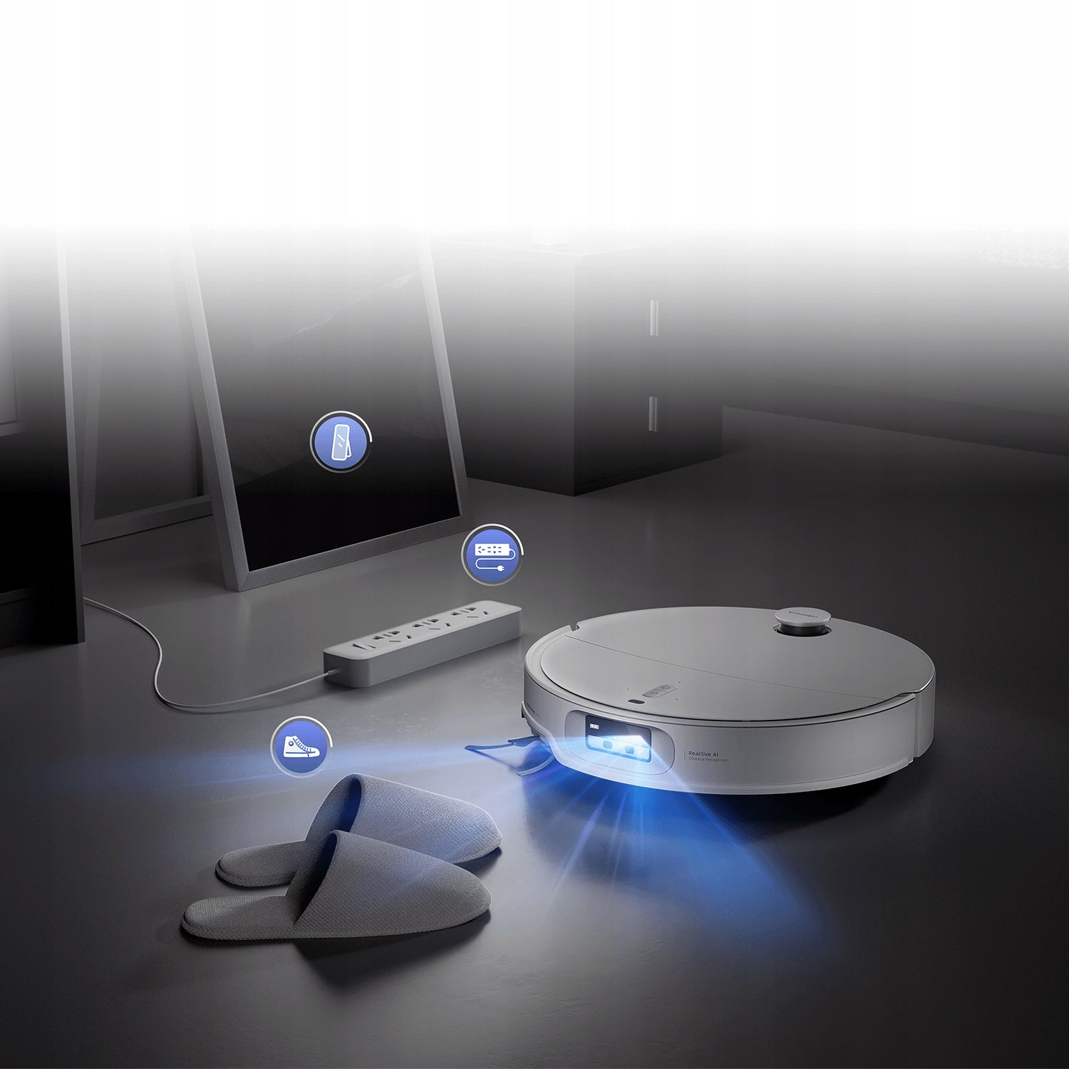 Cleaning Robot Roborock Qrevo EdgeT Ultra-Slim AI Camera Mopping Sta Dominant color white