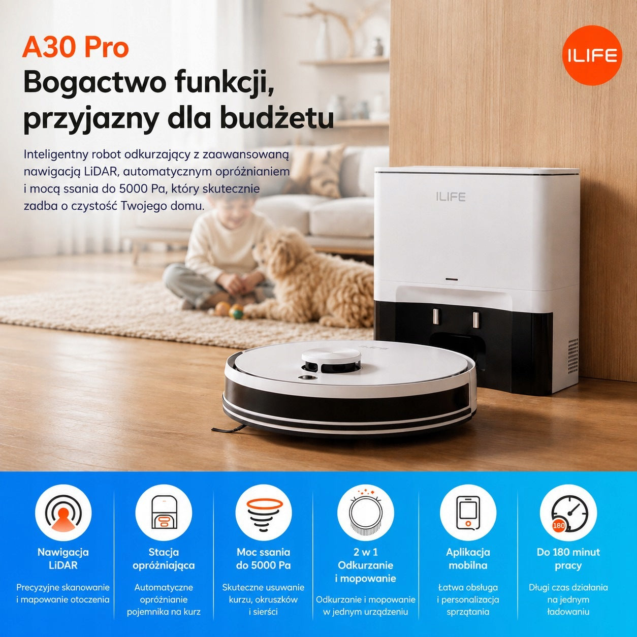 Cleaning Robot iLife A30 PRO Mopting Automatic White Brand iLife