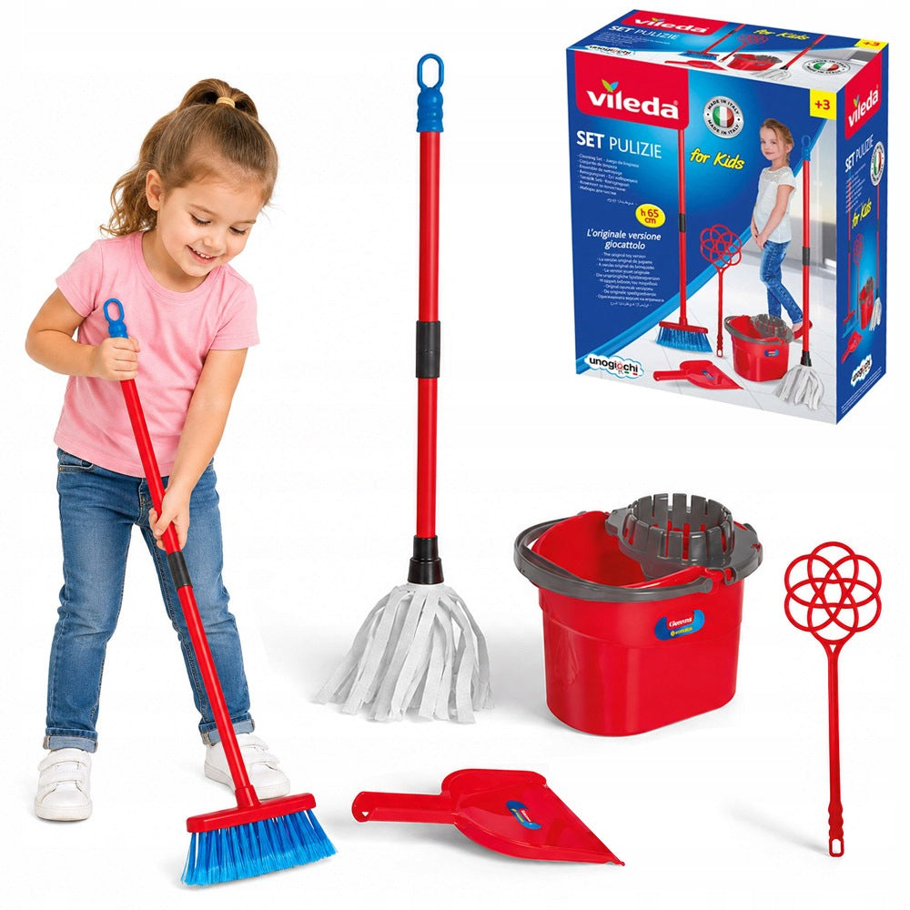 Cleaning kit Vileda Pulizie for children Mop, bucket, broom ZA6730