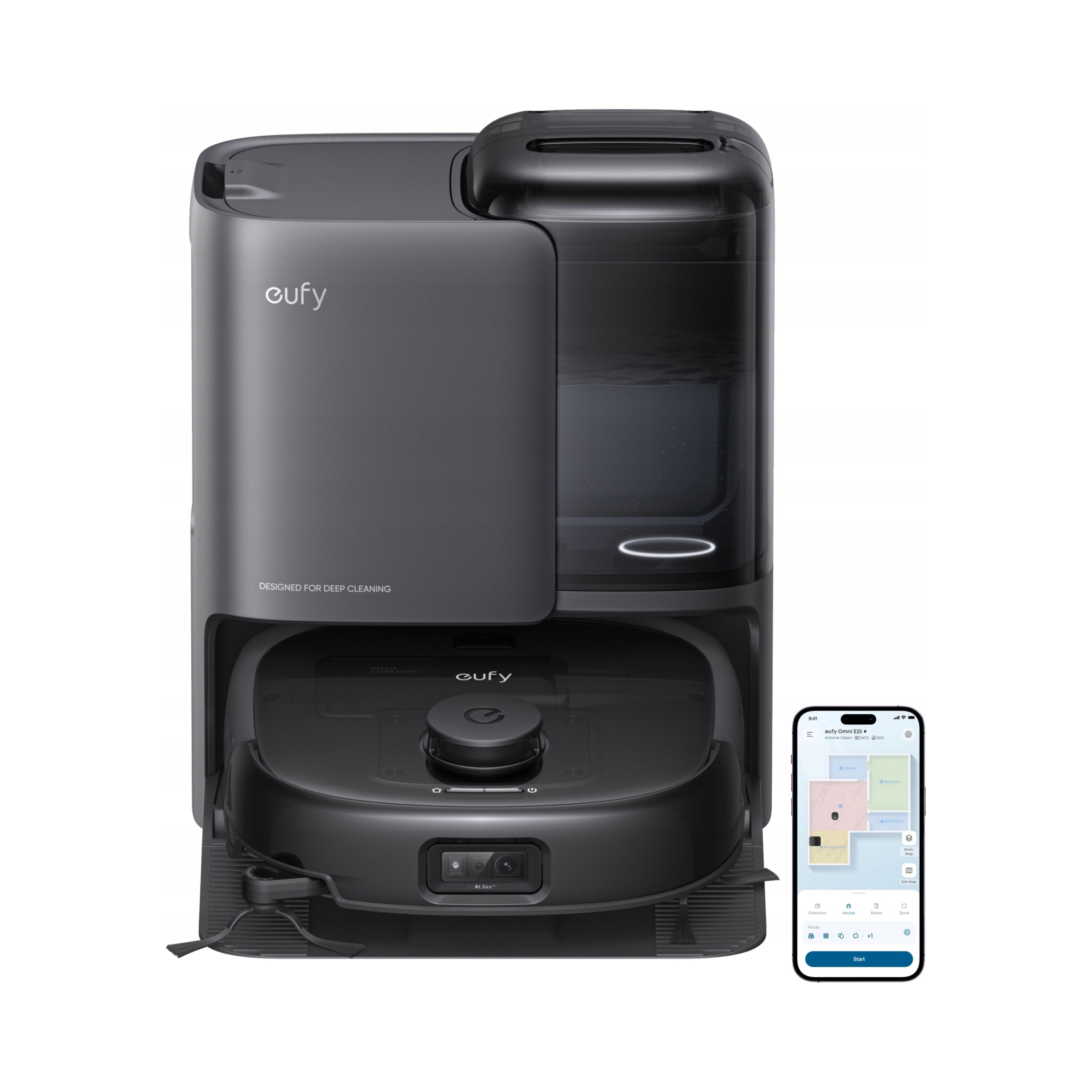 Cleaning robot Eufy E25 Omni 20000Pa HydroJet black