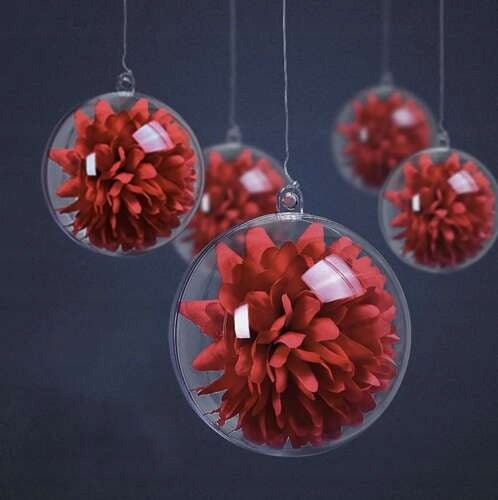 Clear Acrylic Baubles 10cm Set of 10pcs Plastic Ball Brand Ruhhy