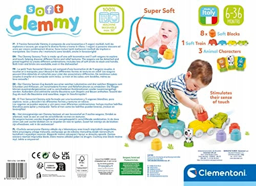 Clementoni ClemmySoft Animals Train for Kids Learning to crawl Gift Manufacturer code 0001