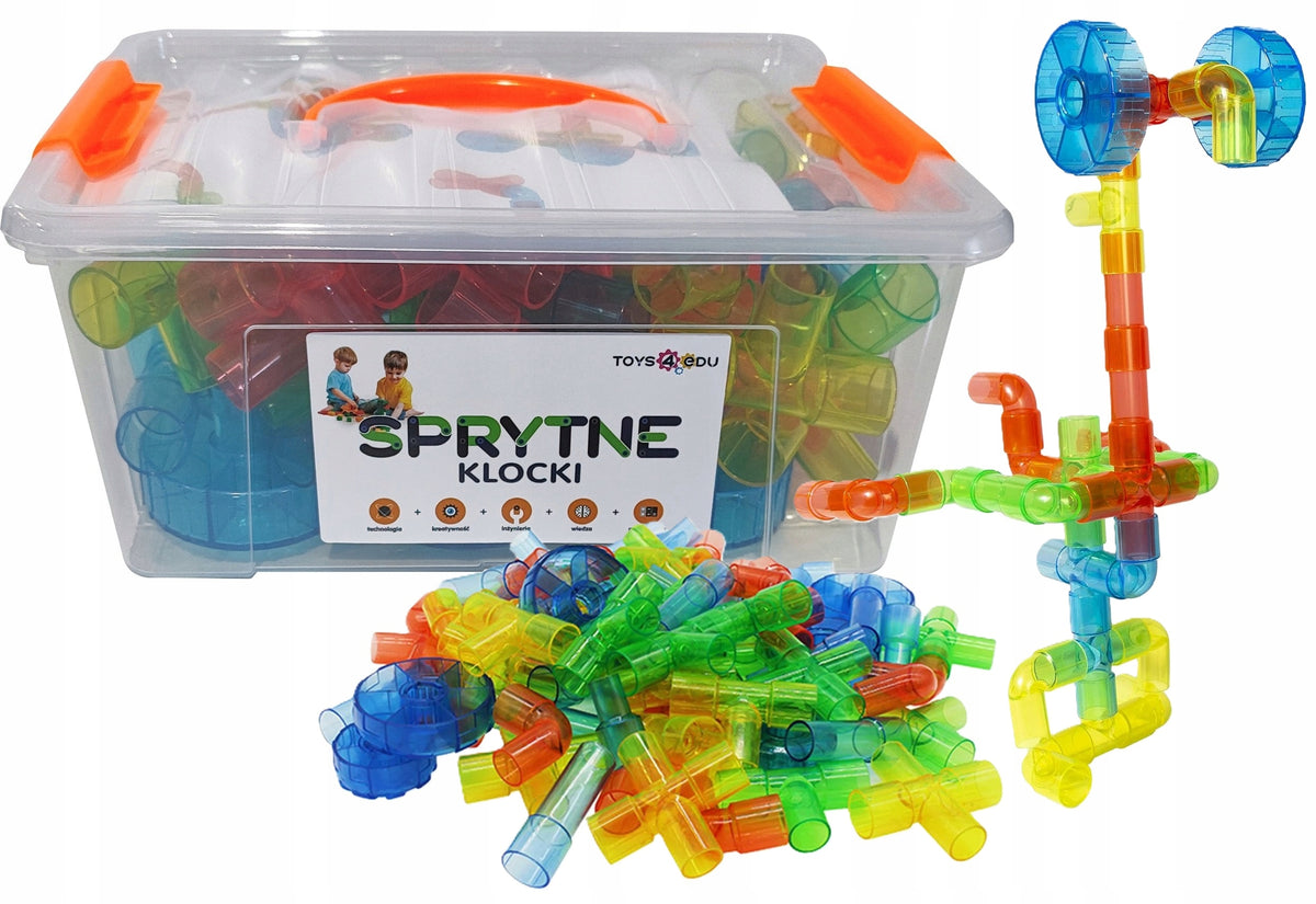 Clever Building Blocks Tubes Pastel Vehicles 64 elements Building