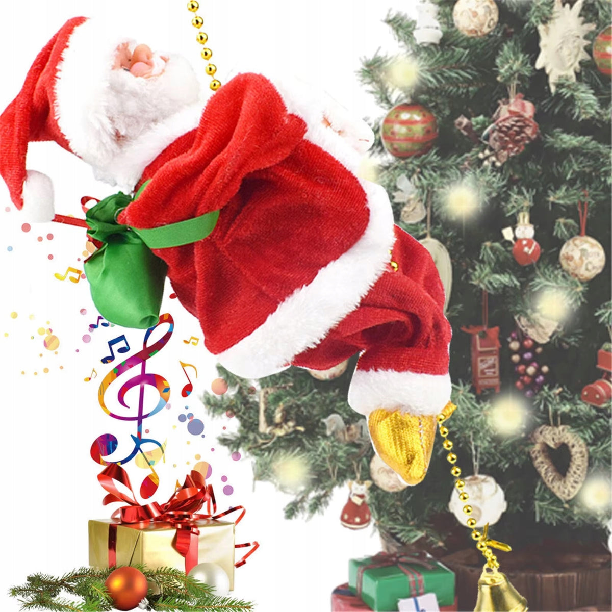 Climbing Santa Claus on the Line 100cm Melodyjka Gift for Christmas up, down Packaging status original