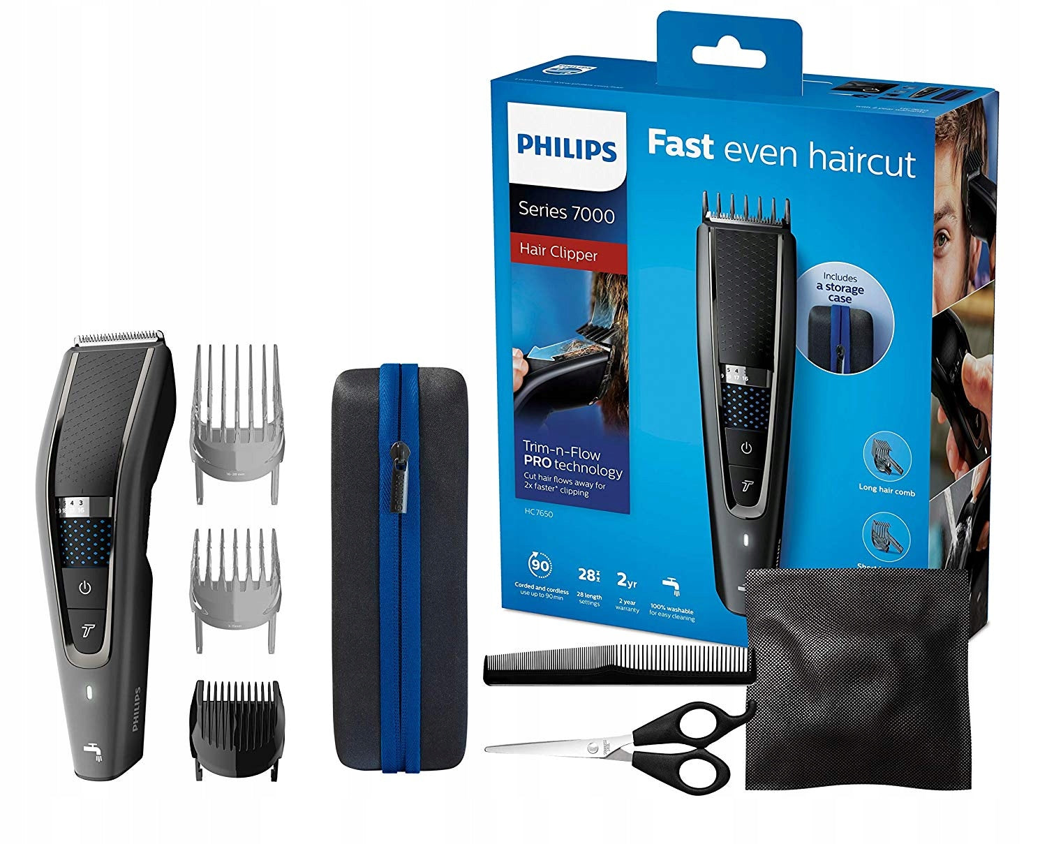 Clipper Philips Trim-n-Flow HC7650/15 28 length settings