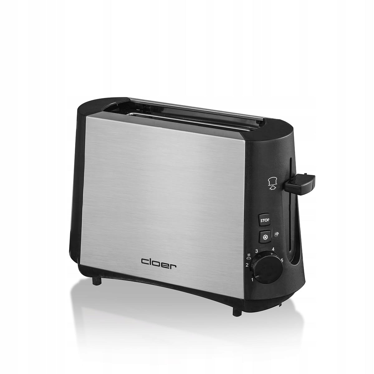 Cloer 3890 single toaster, 600W, stainless steel, defrost function Dominant color silver/gray