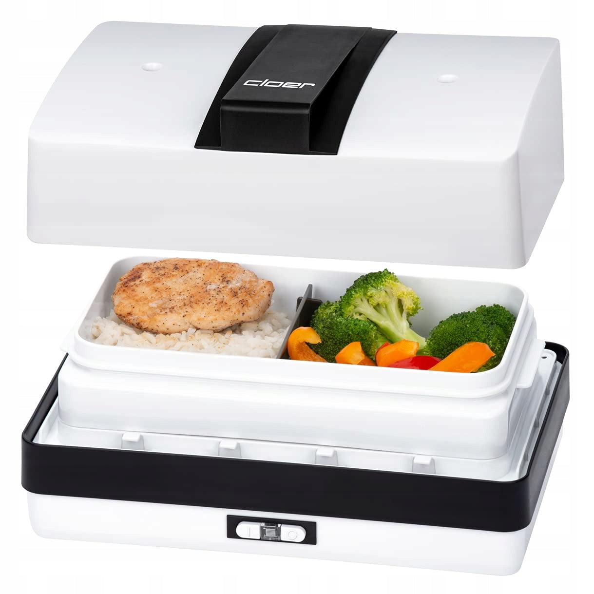 Cloer 800MBX Steamer 1,2 l white container lunchbox cup scoop