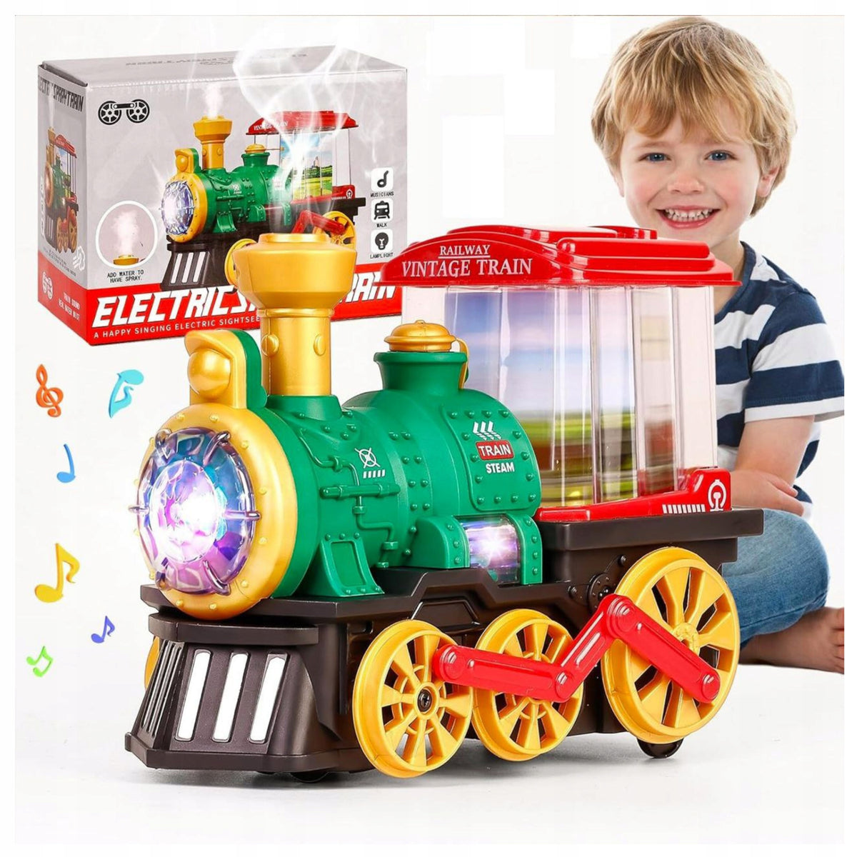 Clothes Electric Locomotive Battery Operated Pair LED Light Sounds TOY