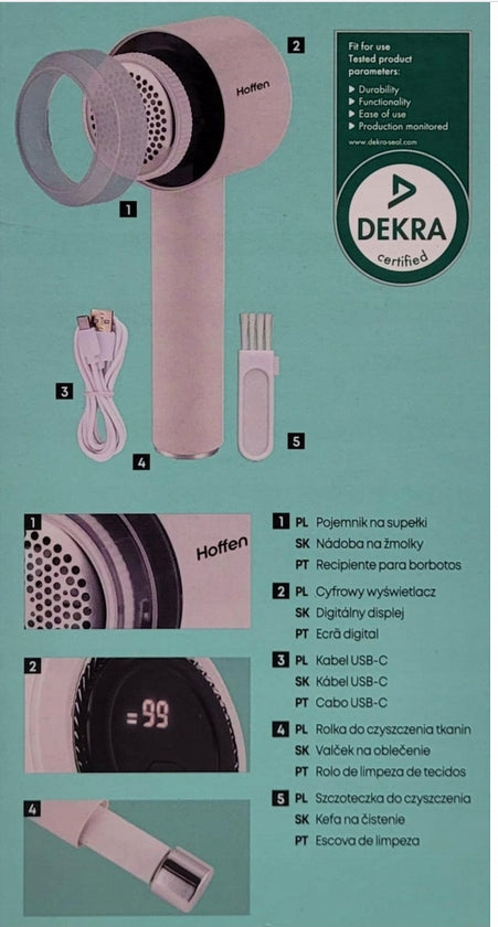 Clothes Shaver with Clothes Roller Rechargeable Charging Digital Display EAN (GTIN) 5903151062208