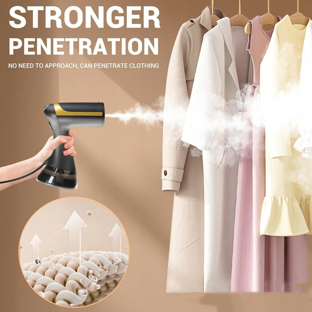 Clothes Steamer 1500W Portable Travel for Fabrics and Furniture Power 1500 W