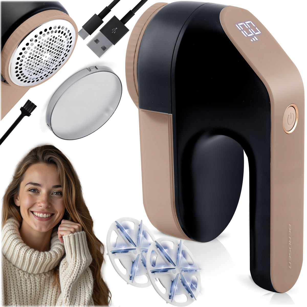 Clothes shaver with electric display for upholstery sweaters Berdsen