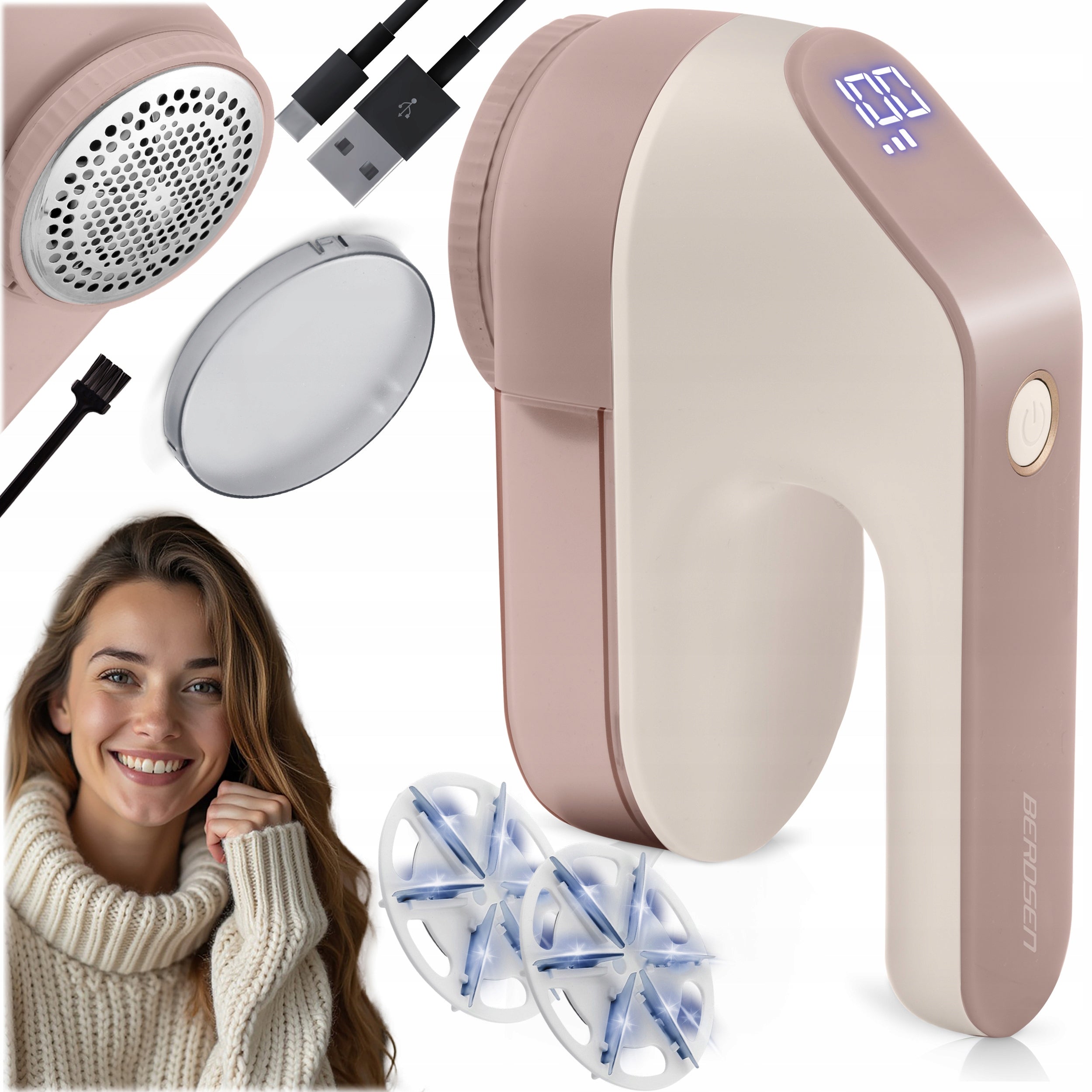 Clothes shaver with electric display for upholstery sweaters Berdsen