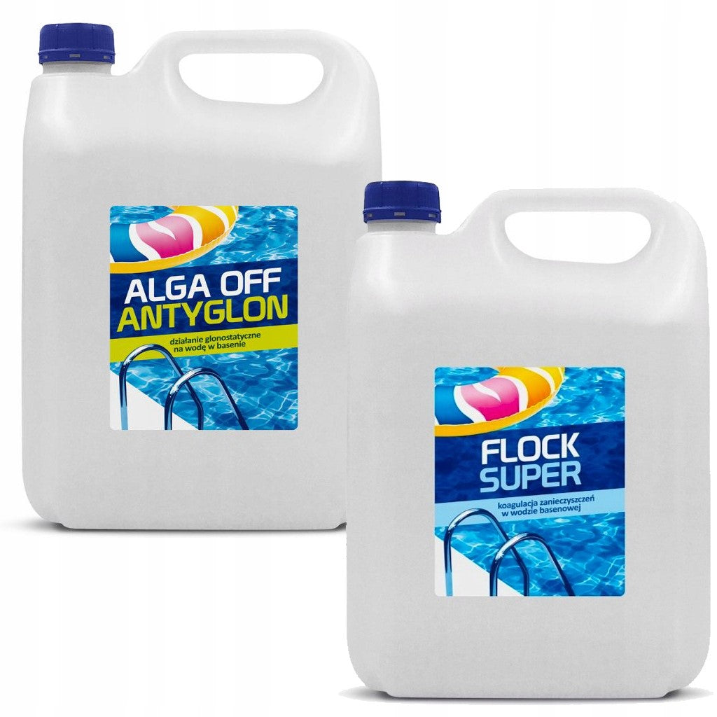 Cloudy and Green Water Pool Antialgae + Coagulant Effective Set