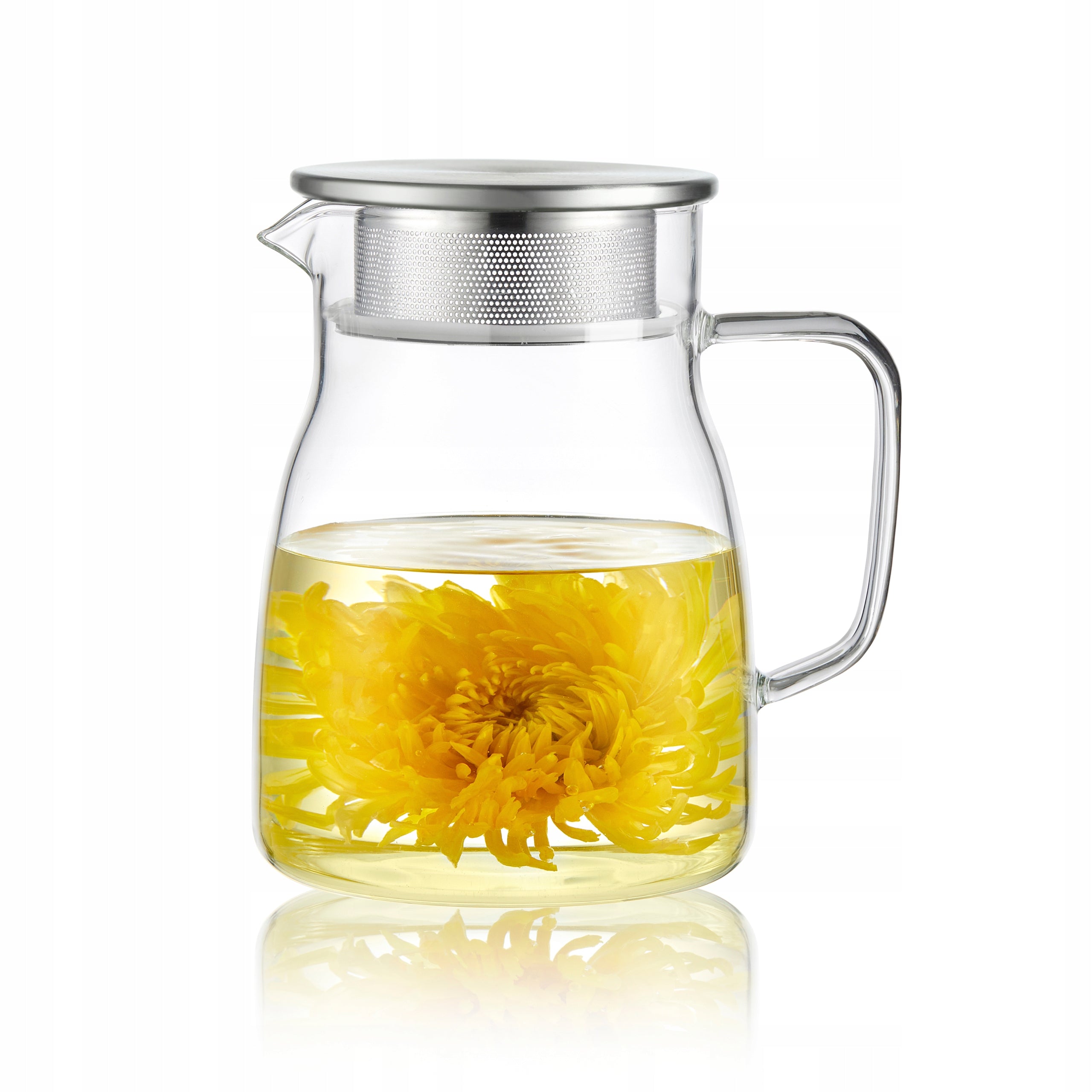 CnGlass glass tea pot with stainless steel filter Lid 800ml