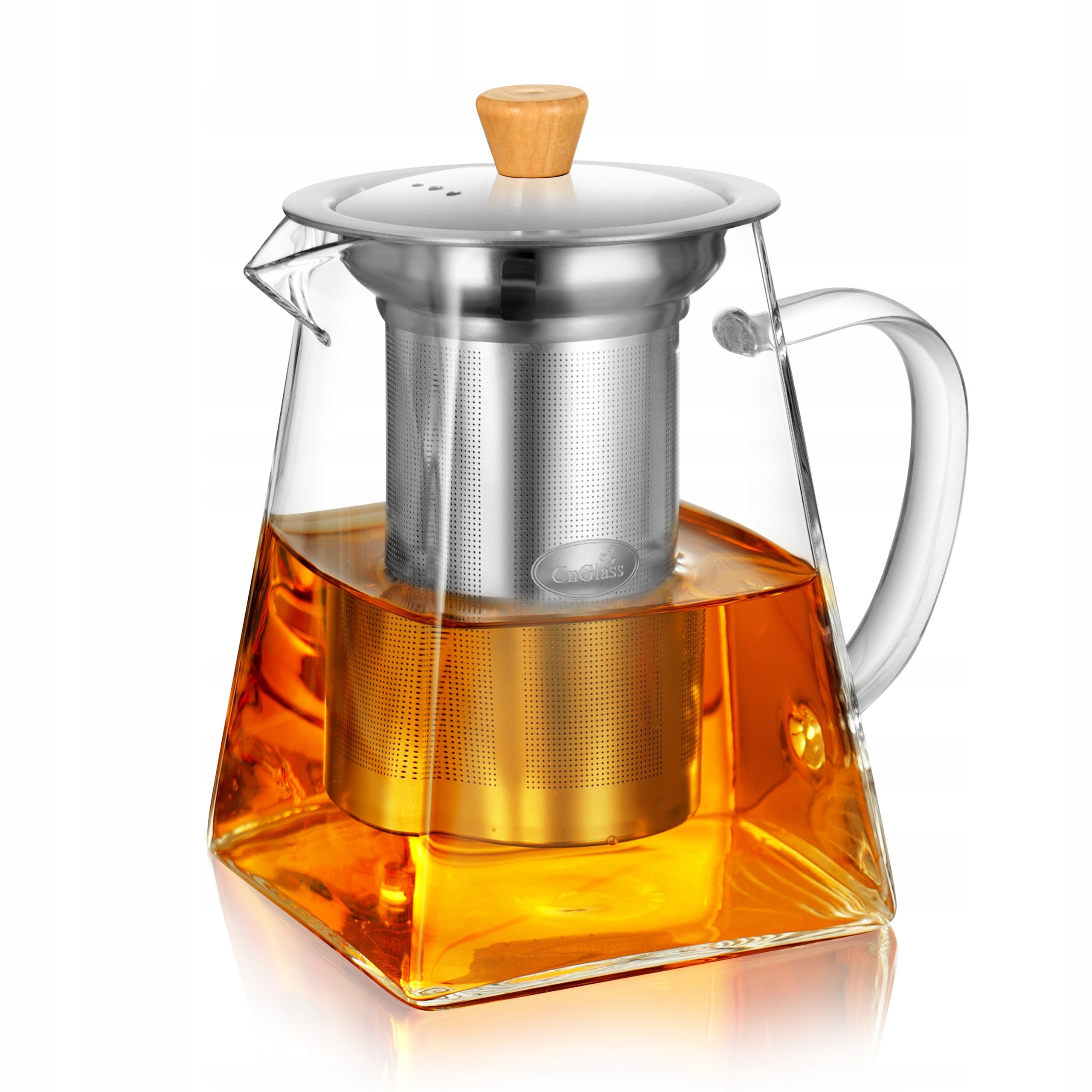 CnGlass glass teapot with infuser 700 ml jug, heat-resistant teapot