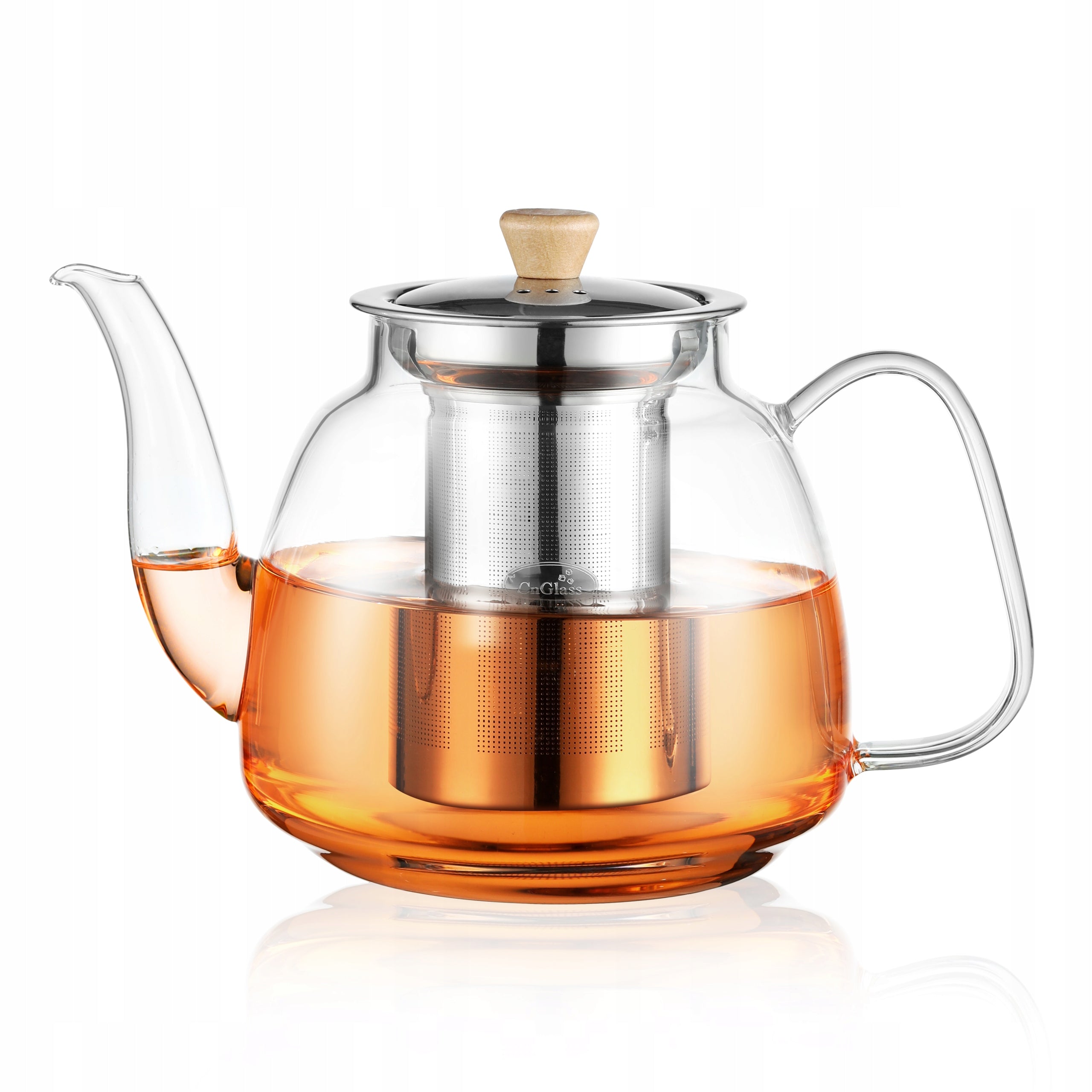 CnGlass glass teapot with stainless steel infuser 1100ml