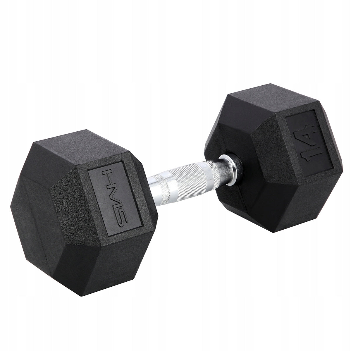 Coated/rubberized fixed dumbbells 1x 14 kg HMS