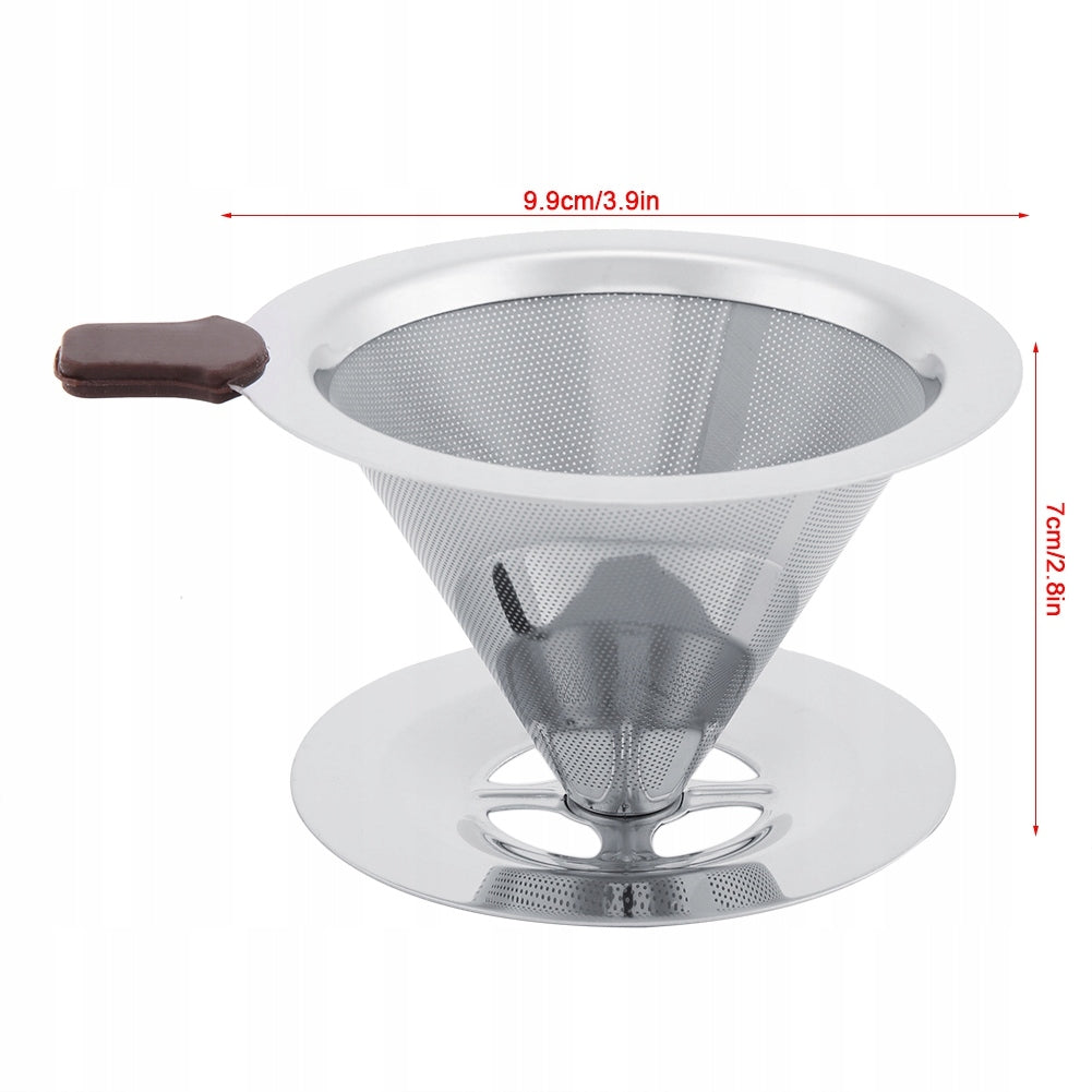 Coffee Filter Stainless Steel Double Layer Reusable with Stand Brand no brand