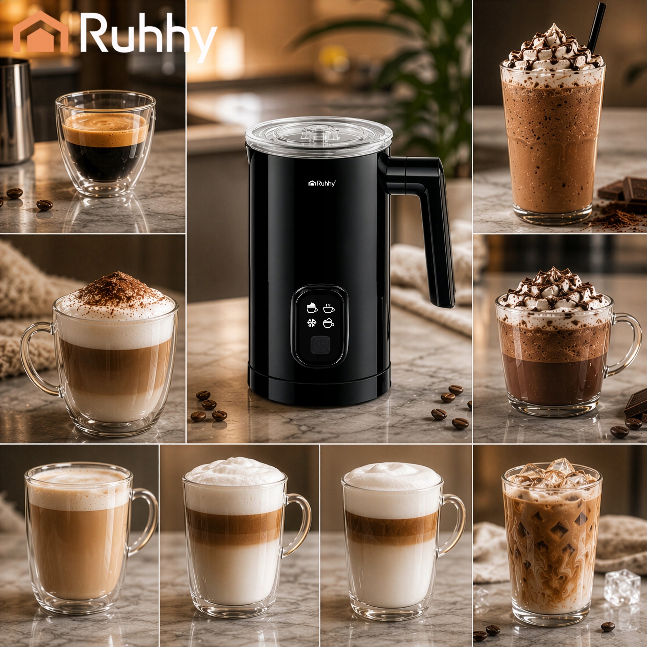 Coffee Milk Foamer Electric Heater 400W 350ml 4 Modes BPA FREE Packaging status original