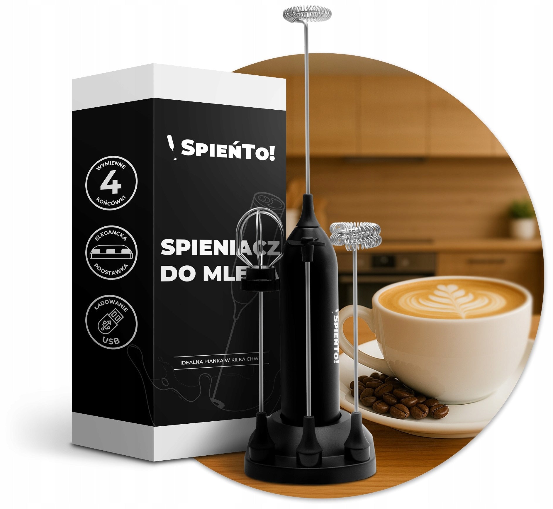 Coffee Milk Foamer Mini Electric Mixer Handheld Egg Beater Packaging status original