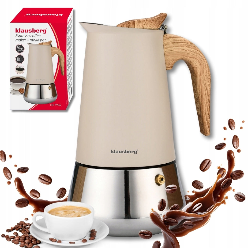 Coffee maker Klausberg KB-7996 9 cup moka induction Gas steel premium espresso