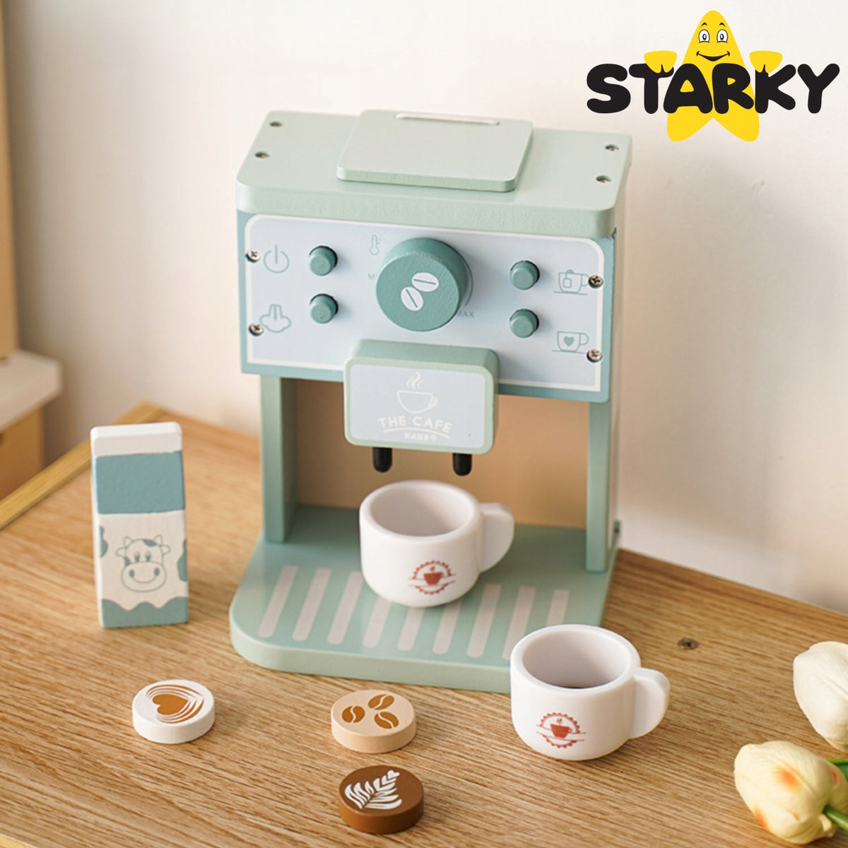 Coffee maker wooden toys kitchen accessories gift for child Packaging status original