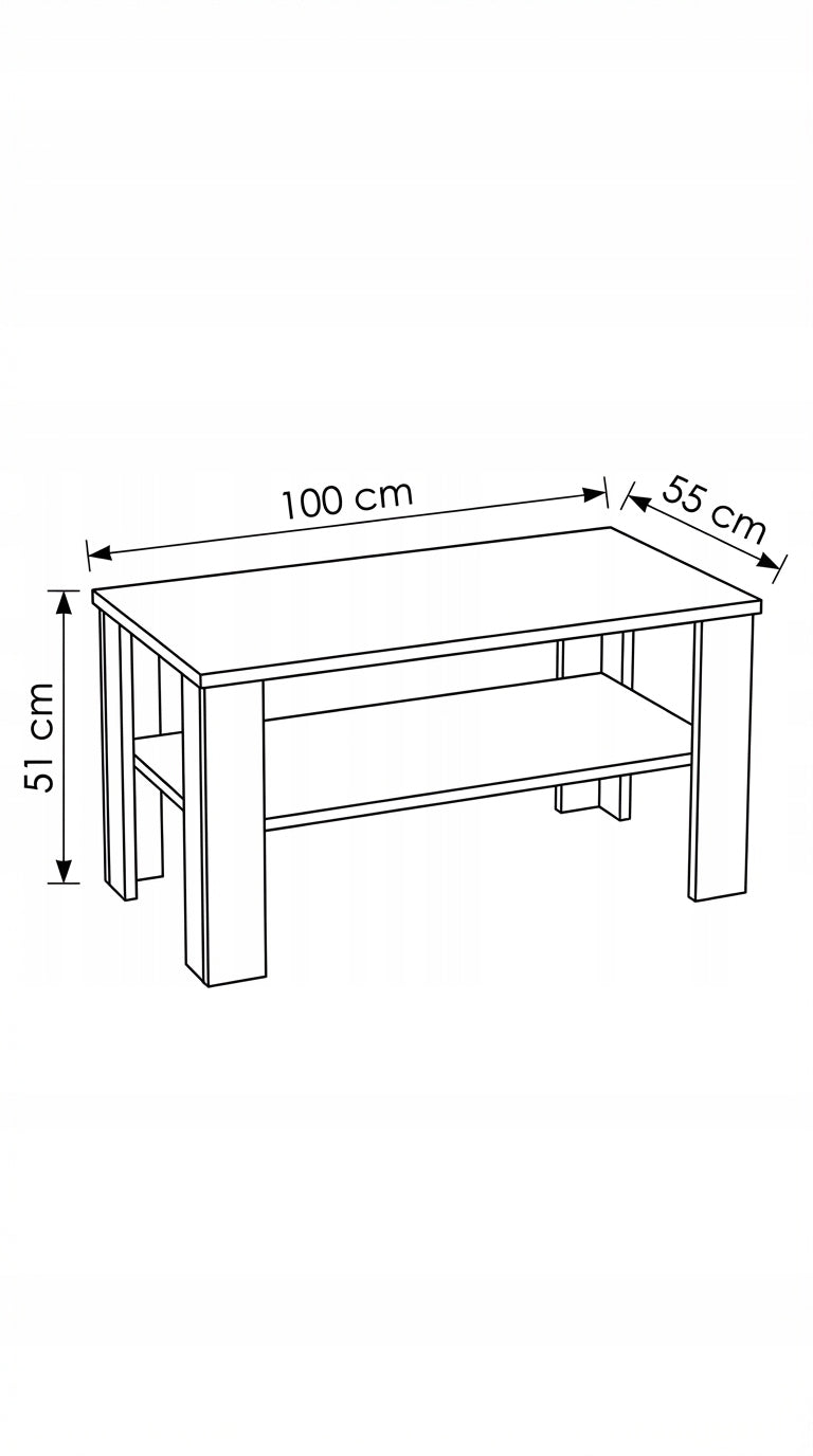 Coffee table bench with shelf Sonoma Oak 100 cm Manufacturer code łd