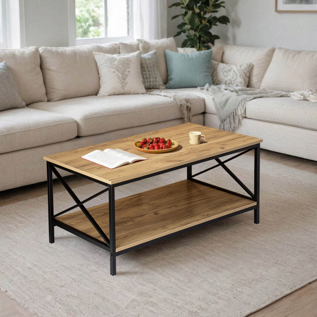 Coffee table loft metal modern loft bench for living room 100 x 55 cm Packaging status original