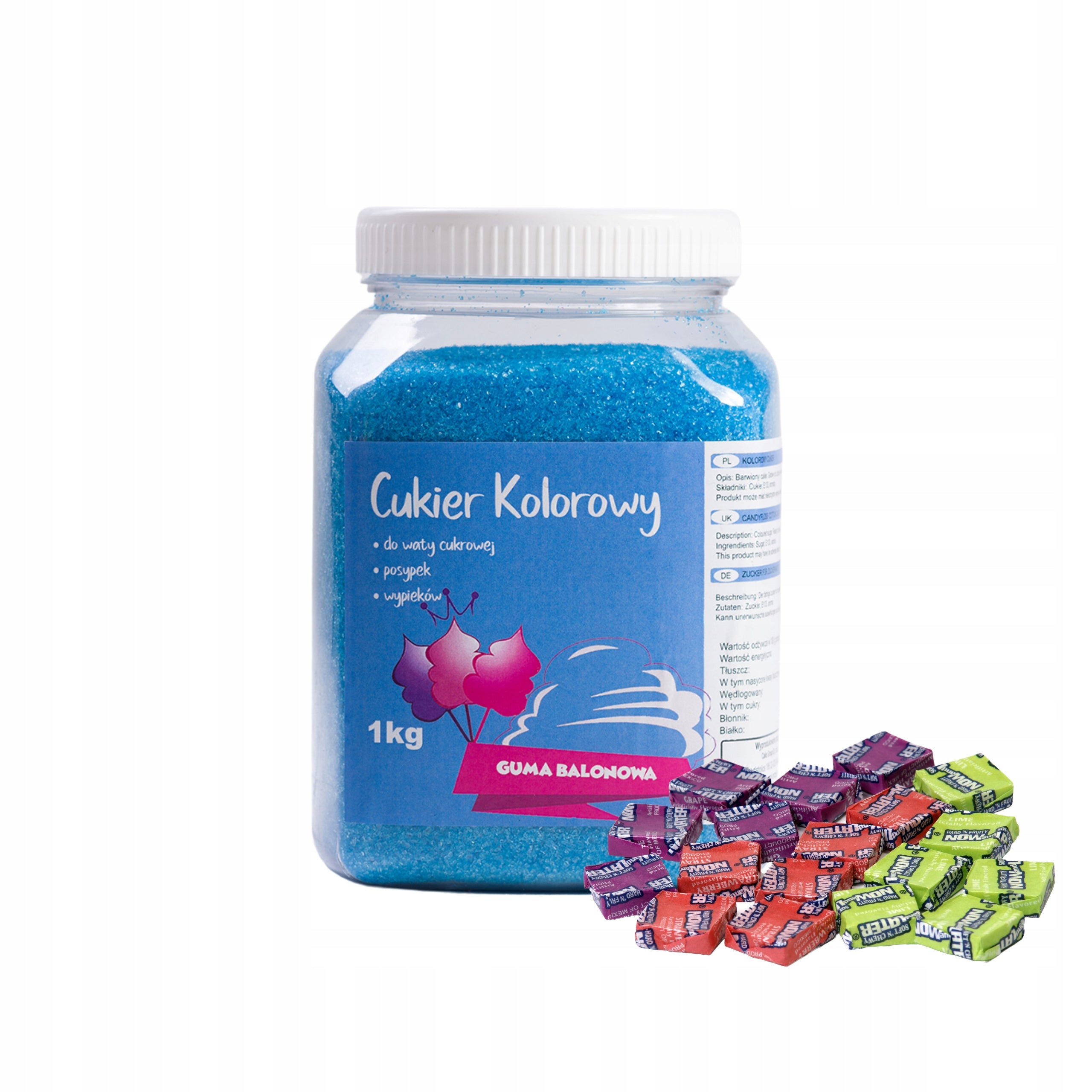 Colorful Cotton Candy Sugar Balloon Gum 1kg Packaging status original