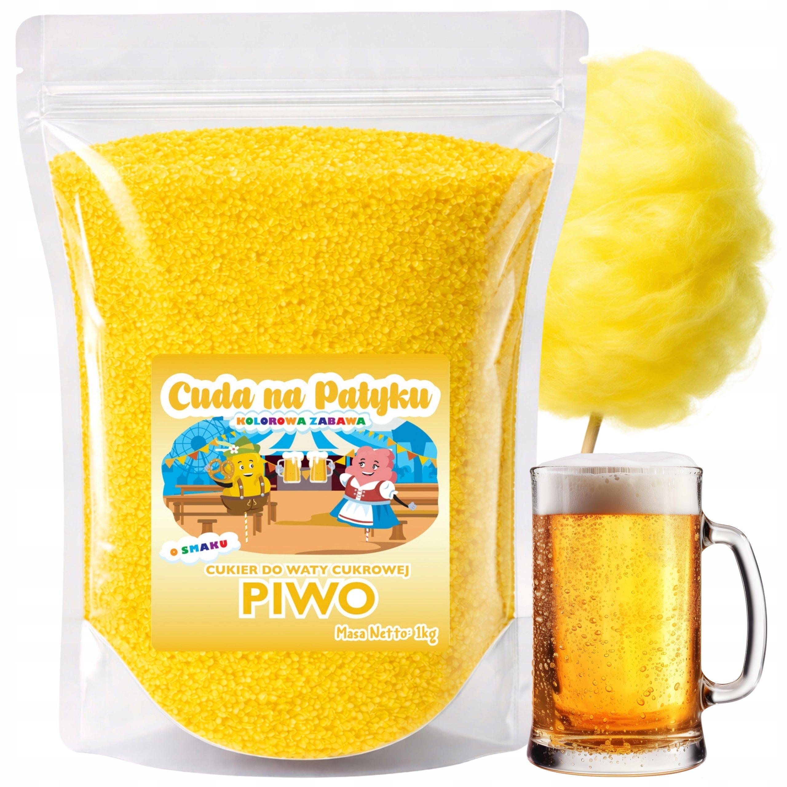 Colorful Cotton Candy Sugar for Beer Flavour Machine 1 KG Yellow