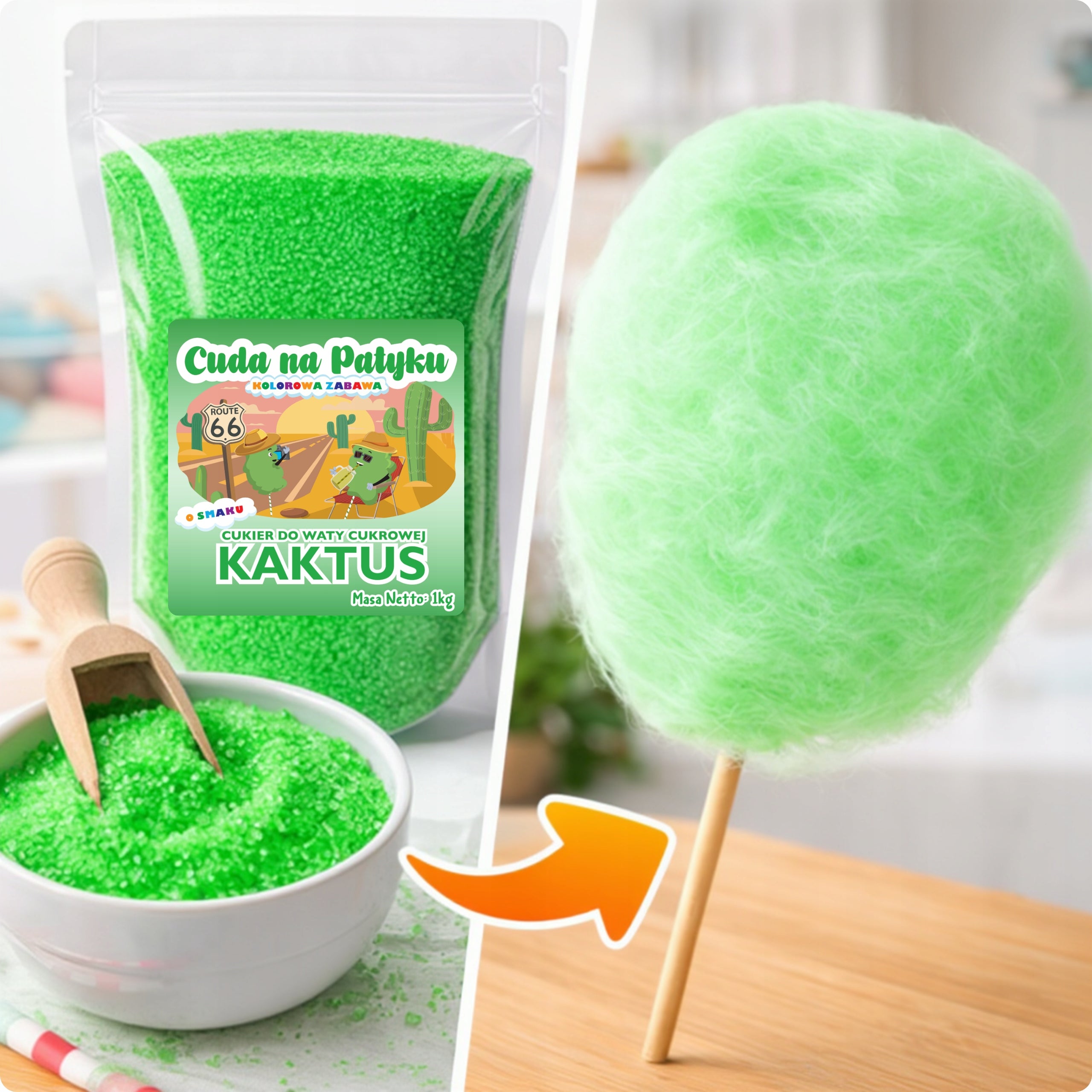 Colorful Cotton Candy Sugar for Cactus Flavour Machine 1 KG Packaging status original