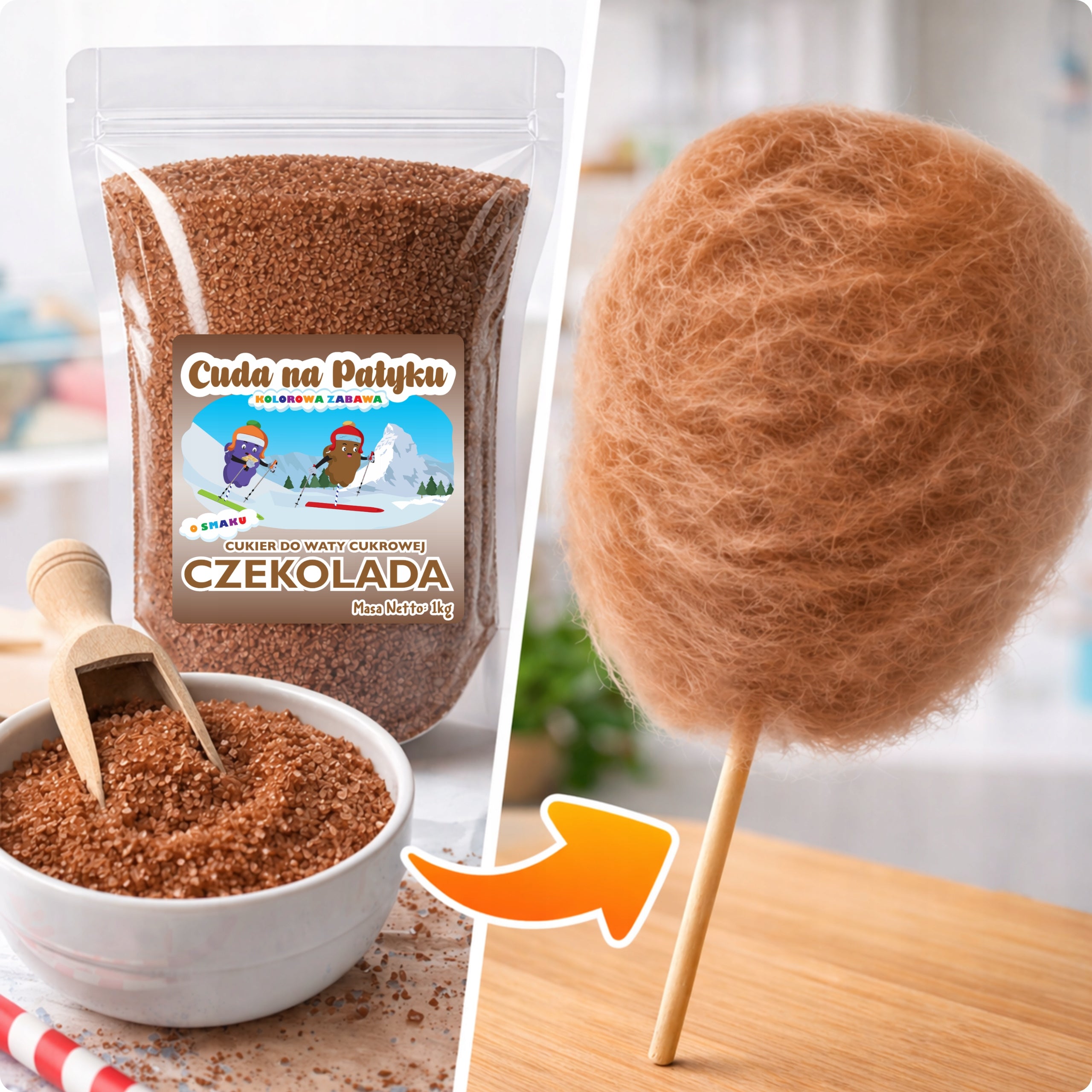 Colorful Cotton Candy Sugar for Chocolate Flavour Machine 1KG Packaging status original