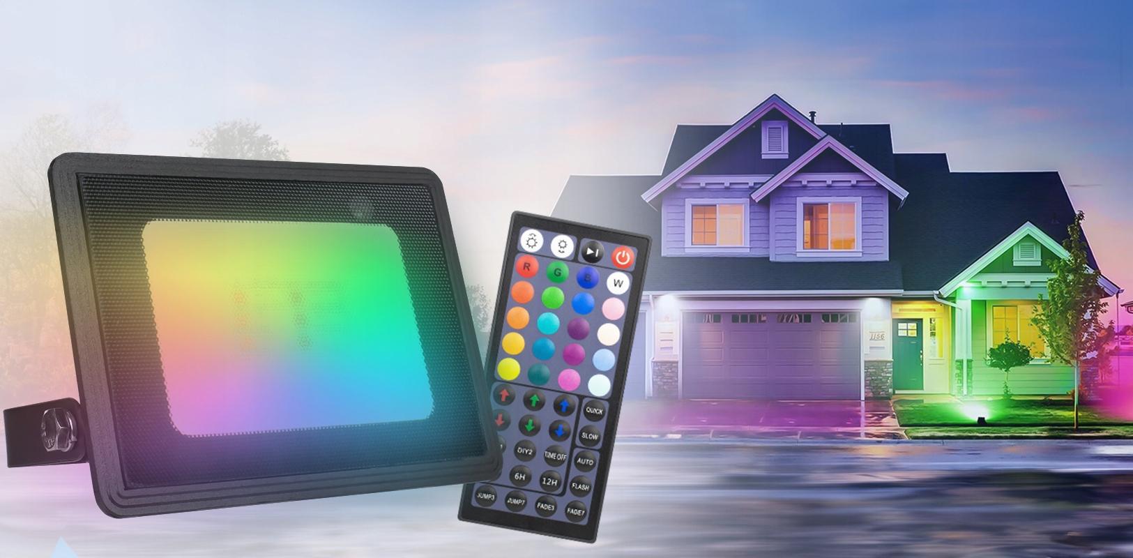 Colorful Facade Lamp Garden Headlight Waterproof LED RGB 30W +Pilot Color black