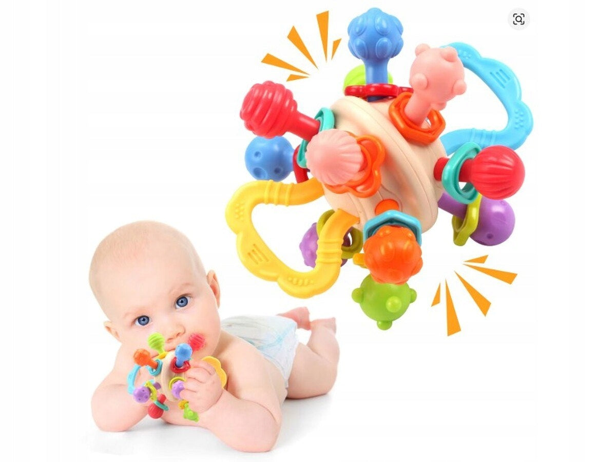 Colorful Sensory Toy Teether Rattle Ball Teethers Protrusions