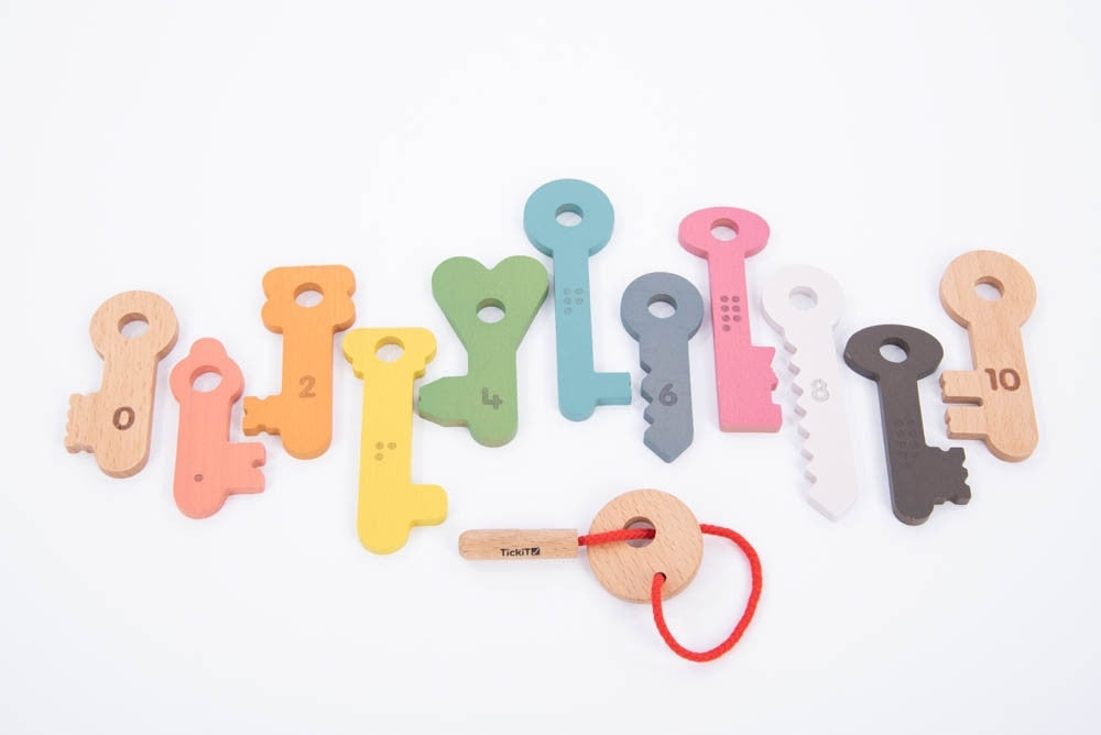 Colorful Wooden Keys Motor Training Developmental Toy for Baby