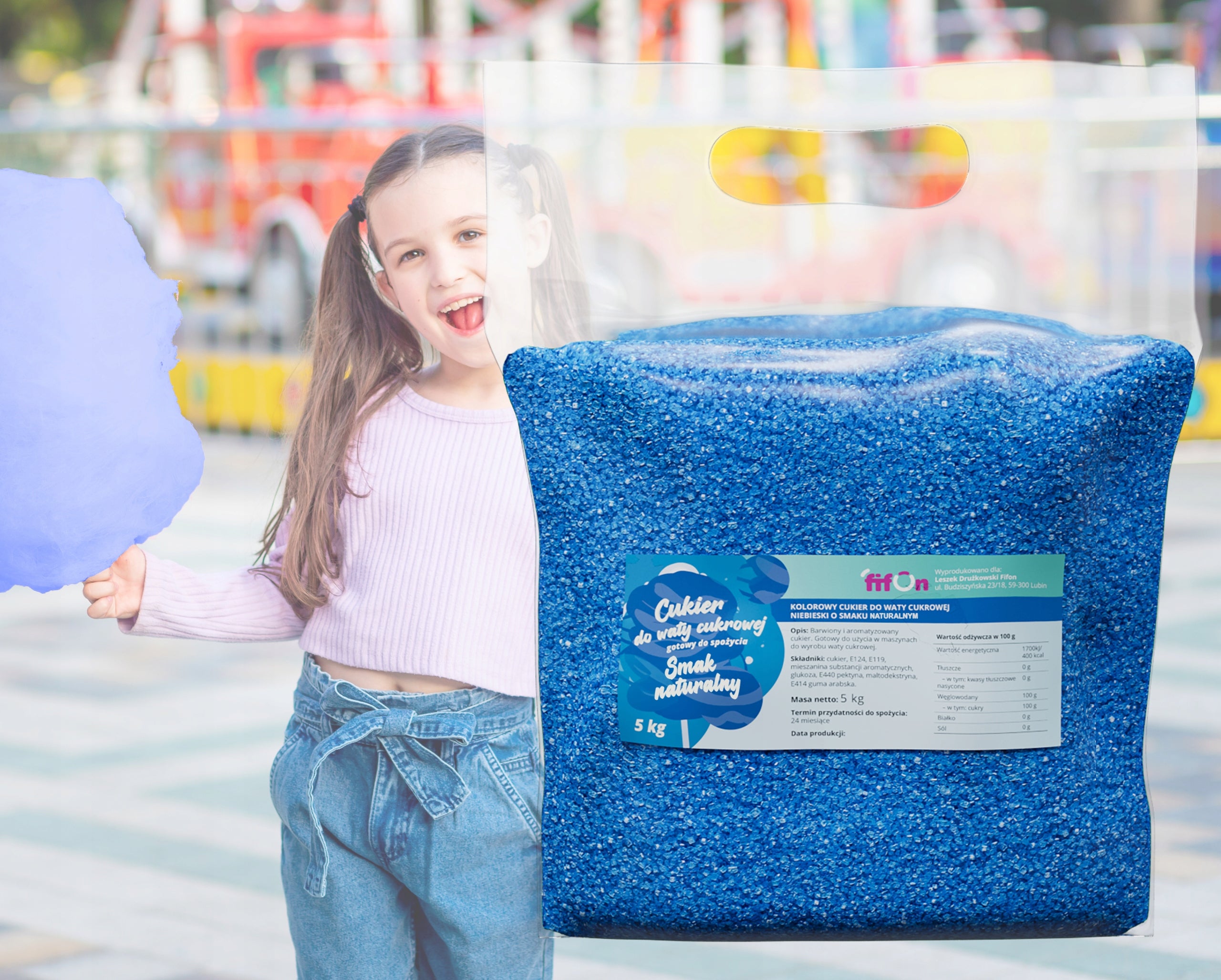 ColourED SUGAR FOR COTTON CANDY 5kg BLUE Brand no brand