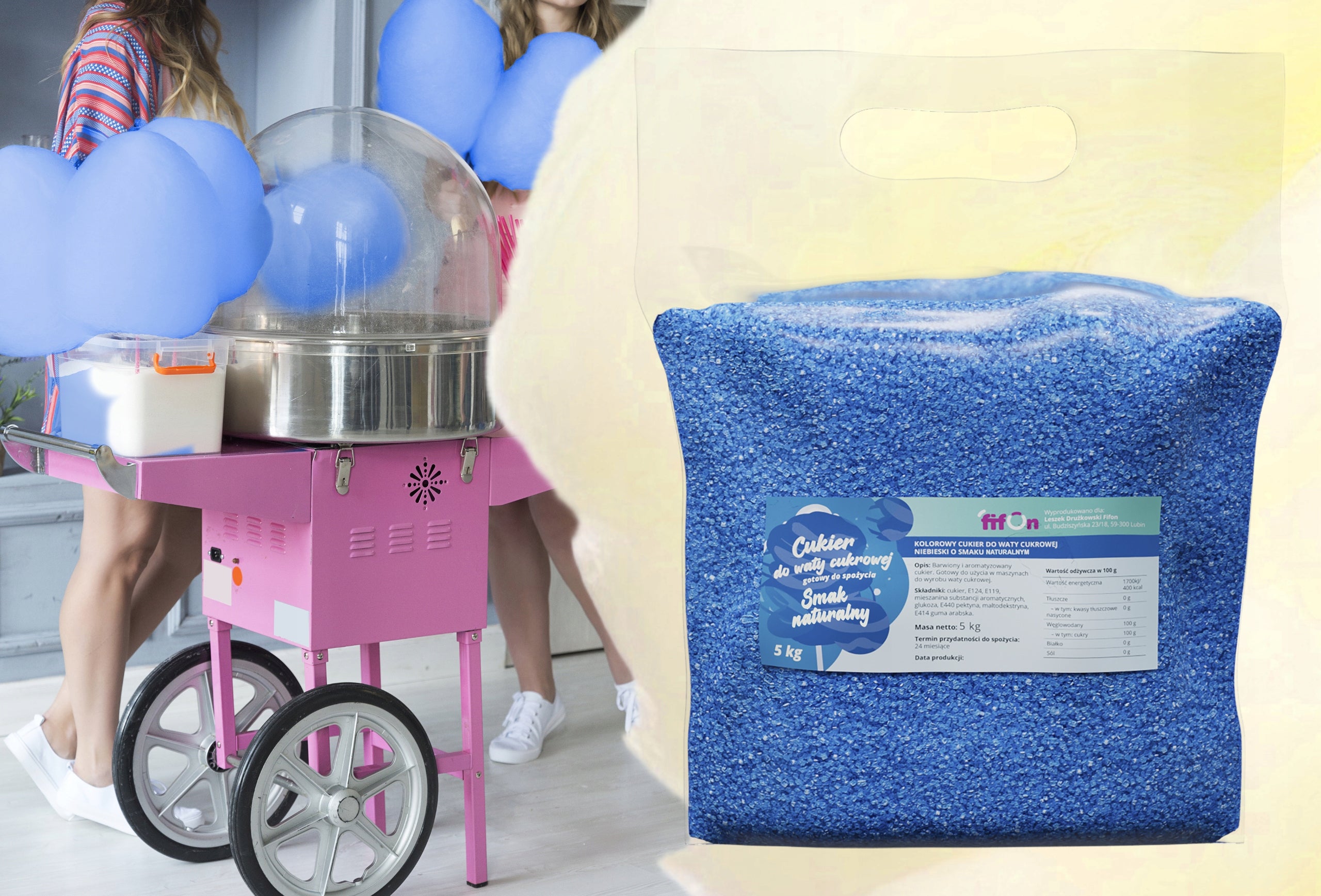 ColourED SUGAR FOR COTTON CANDY 5kg BLUE Packaging status original