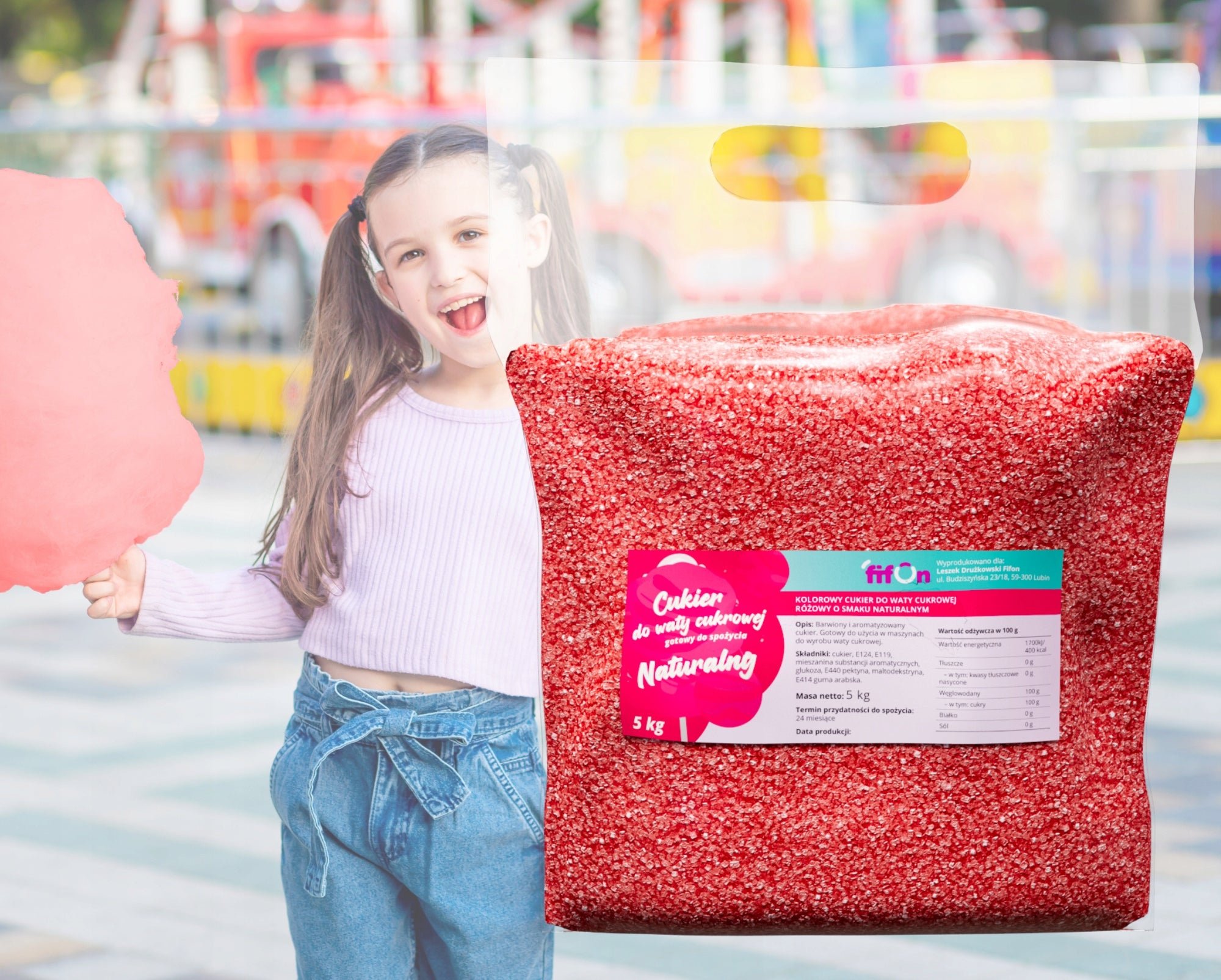 ColourED SUGAR FOR COTTON CANDY 5kg PINK Brand no brand
