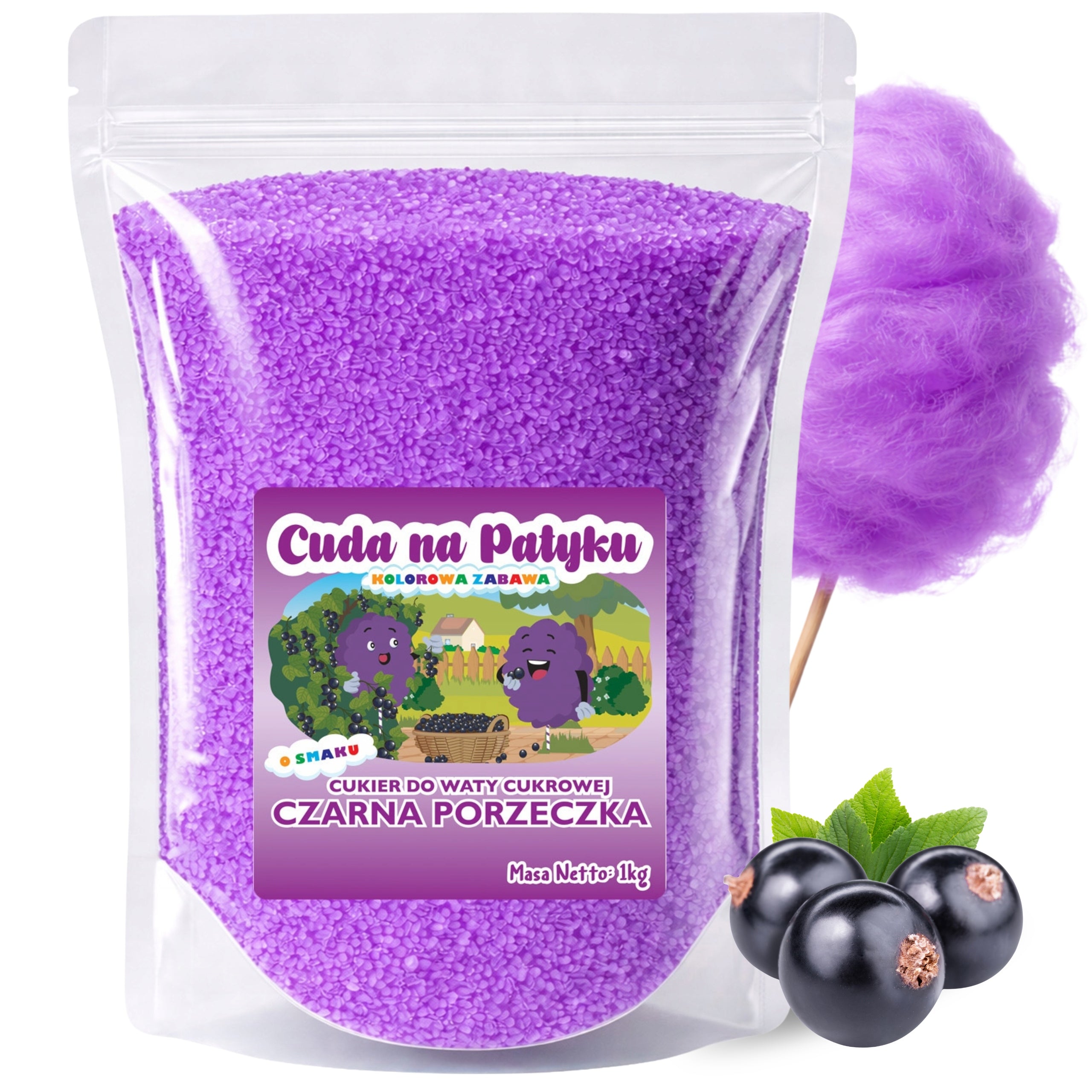 Colourful Cotton Candy Sugar Flavored Black Currant 1 kg
