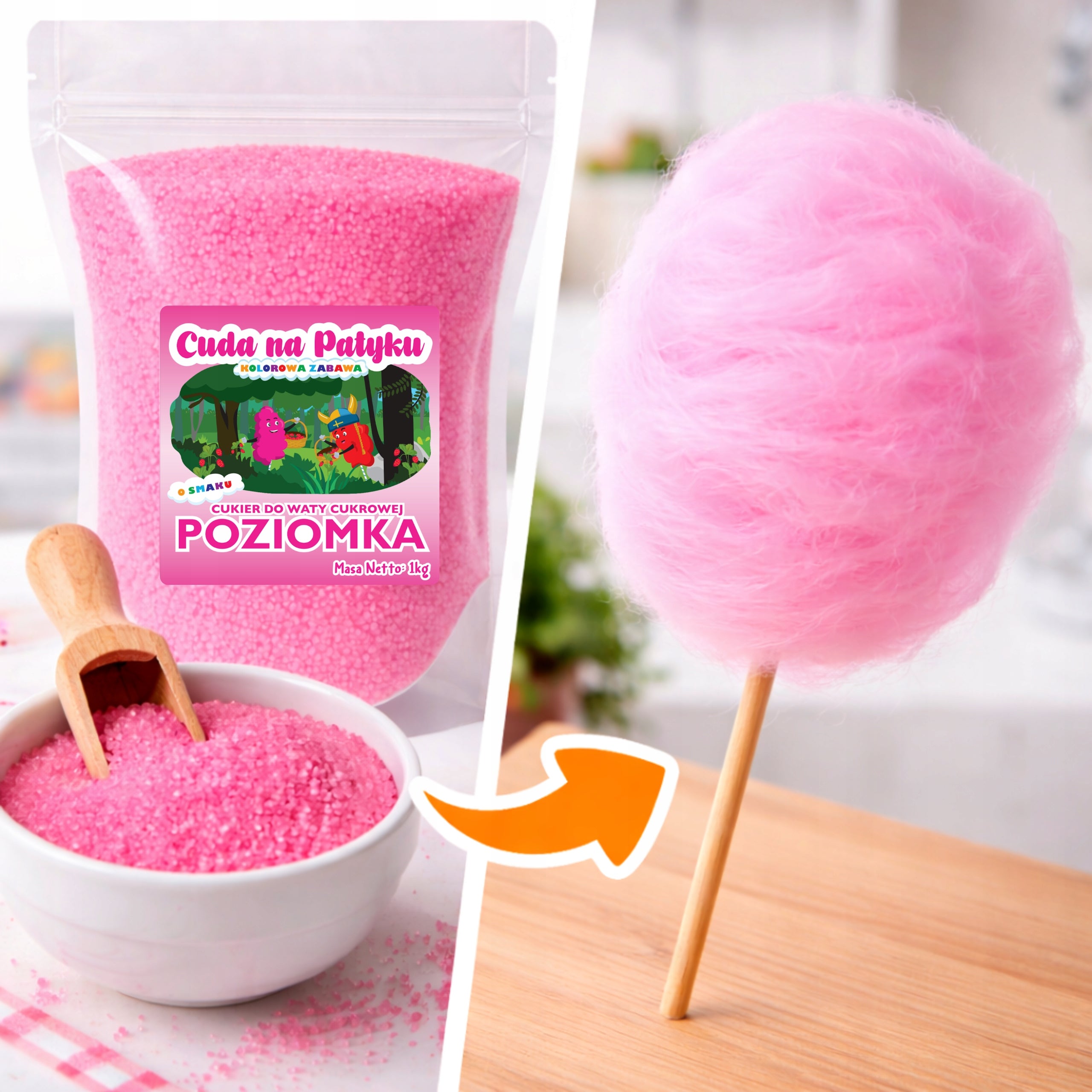 Colourful Cotton Candy Sugar for Flavor Machine 1KG Packaging status original