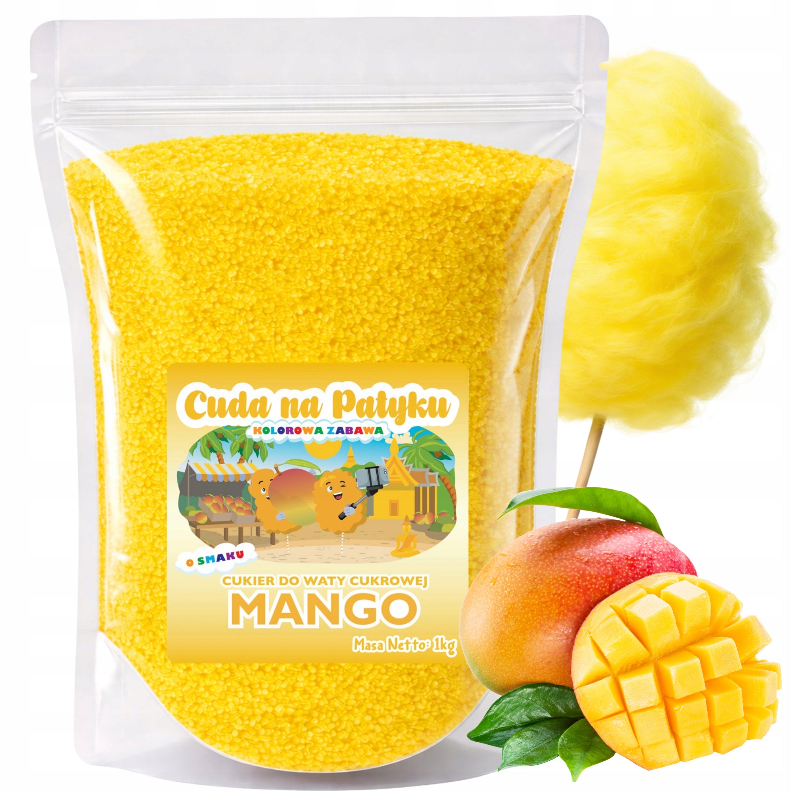 Colourful Cotton Candy Sugar for Mango Flavour Machine 1 KG