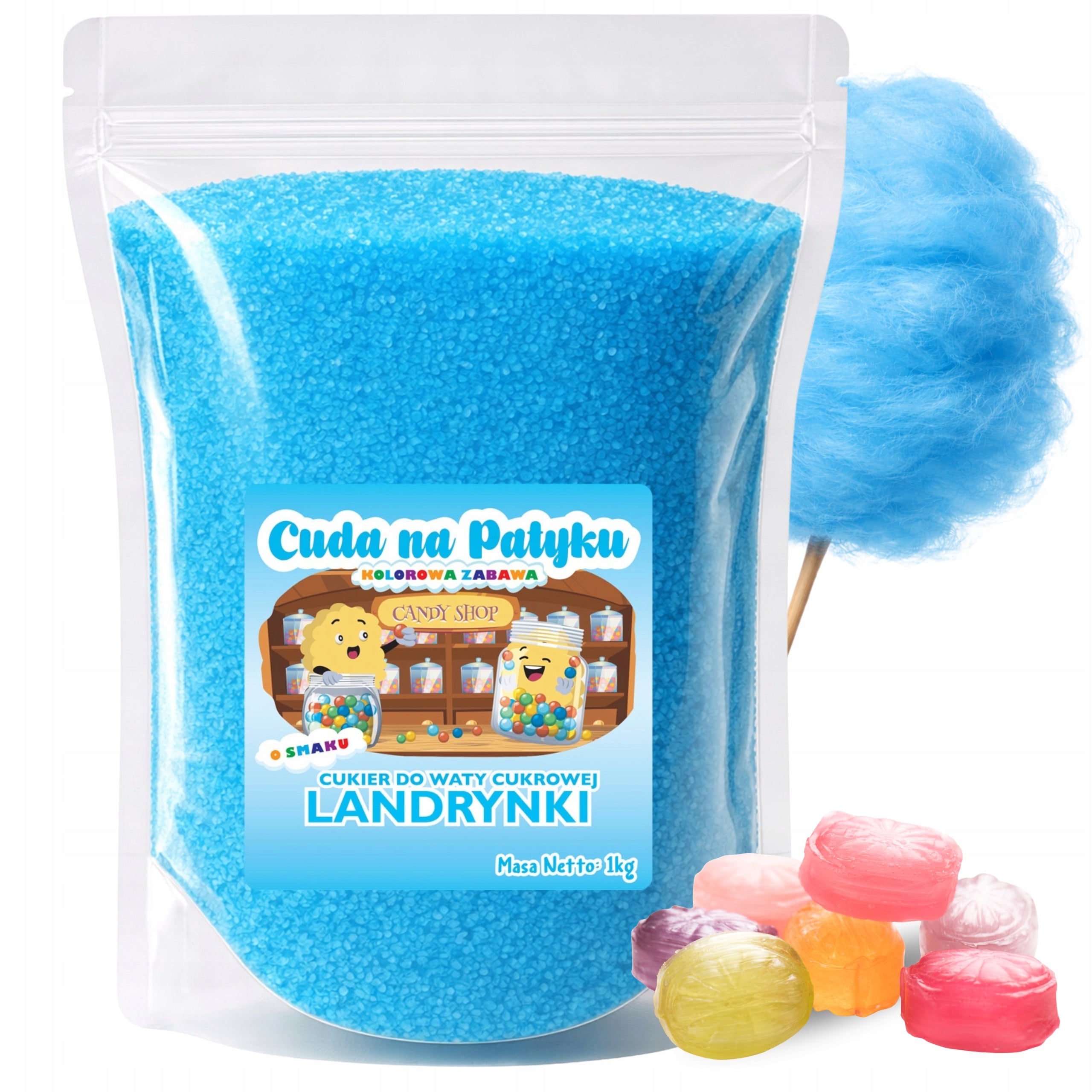 Colourful Sugar For Cotton Candy Flavored Landrynka 1 kg