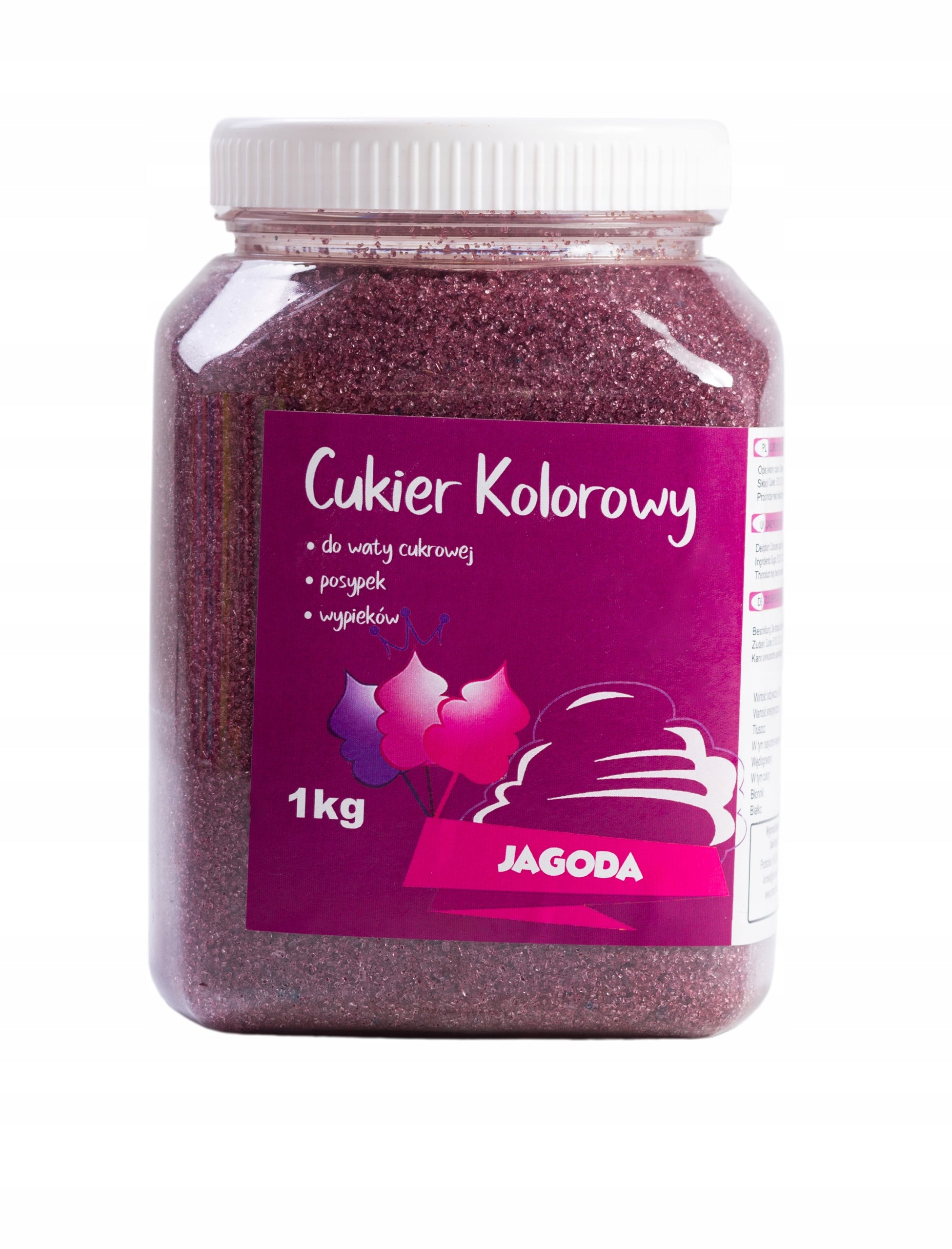 Colourful sugar for cotton candy Berry 1kg Packaging status original