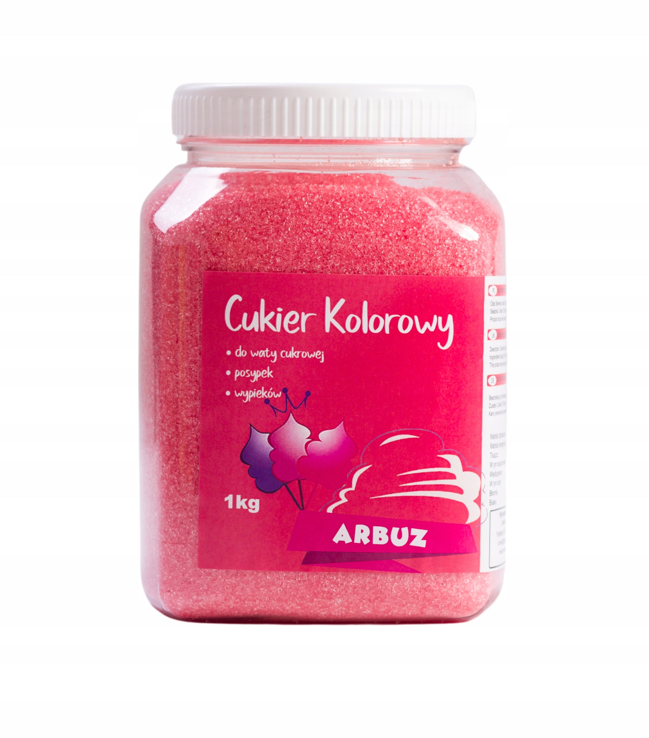 Colourful sugar for cotton candy Watermelon 1kg Packaging status original