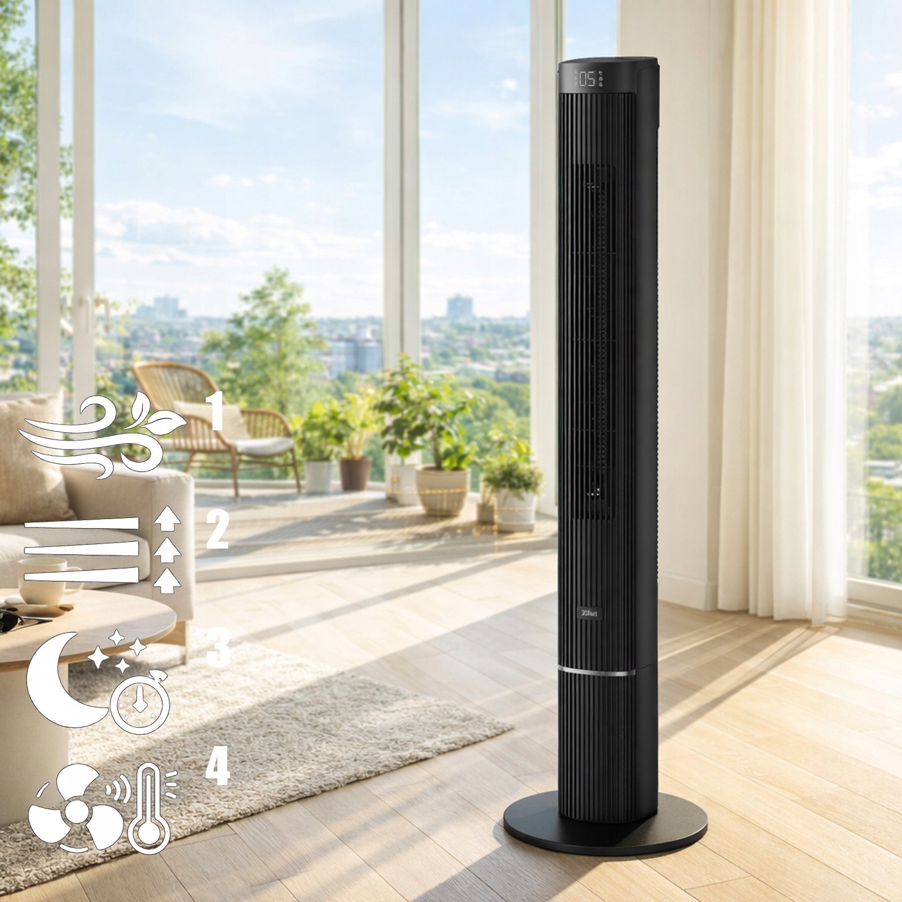 Column Fan 12 Speeds Smart 110 Cm 40W Led Remote Control Xxl Model SMART LED 110CM XXL