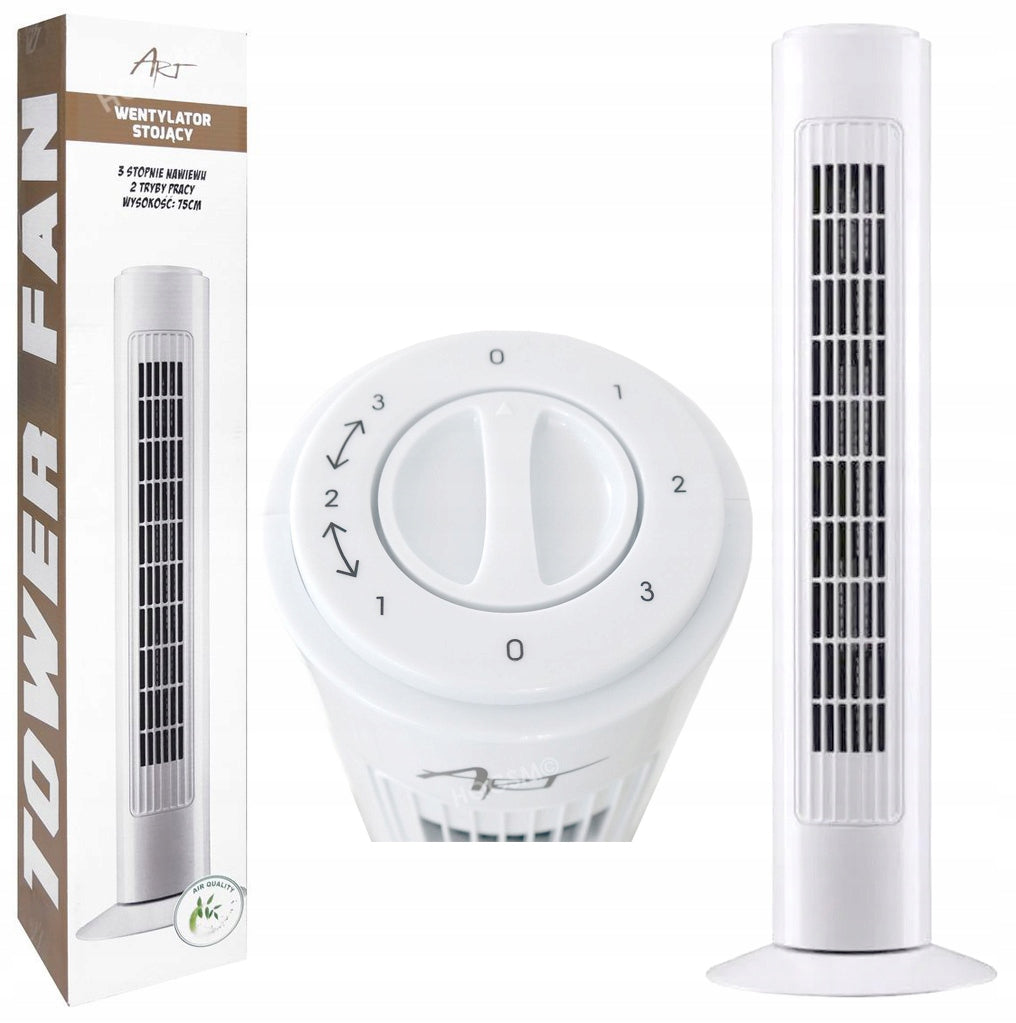 Column Fan Standing 50W 75cm Oscillation STRONG QUIET WINDMILL for Home