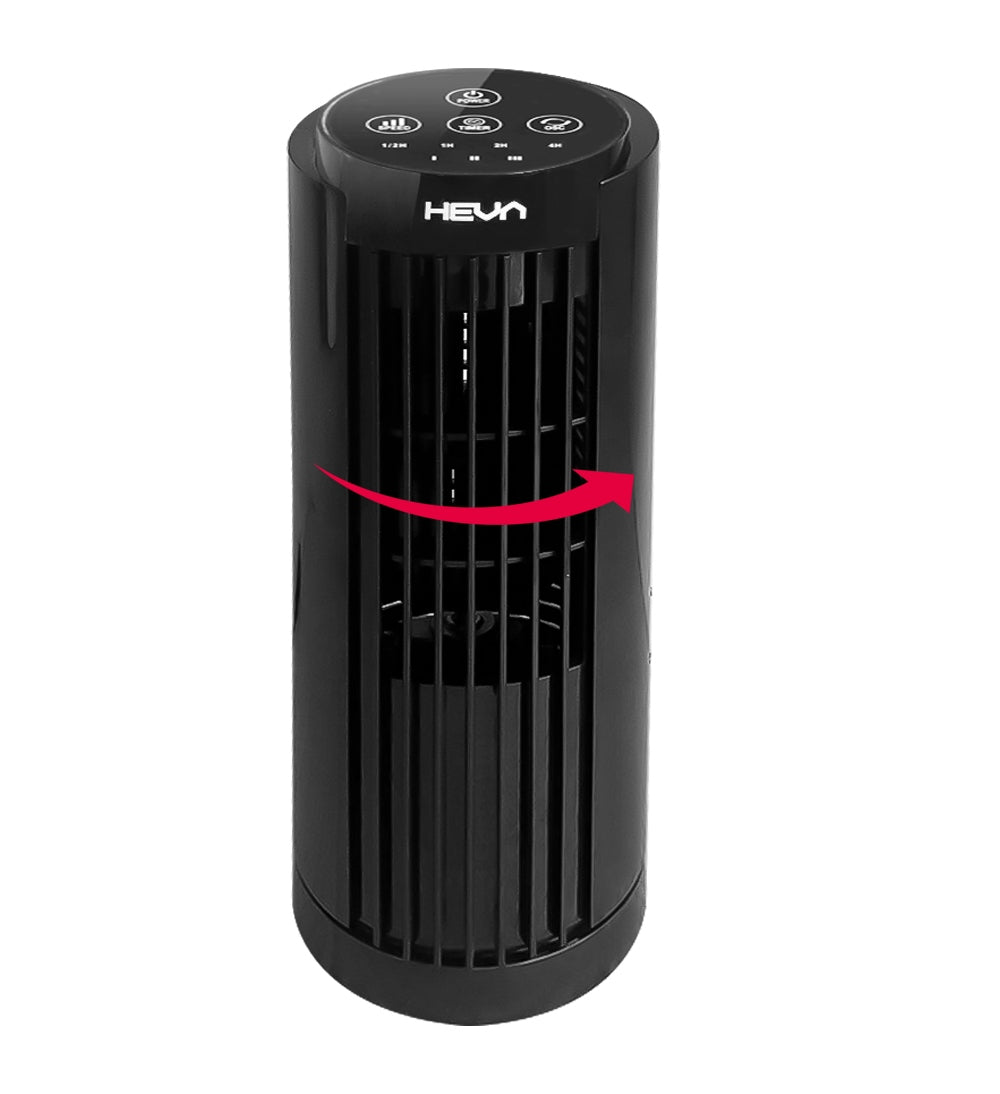 Column fan HEVA PIX desk fan quiet standing LED remote control Dominant color black