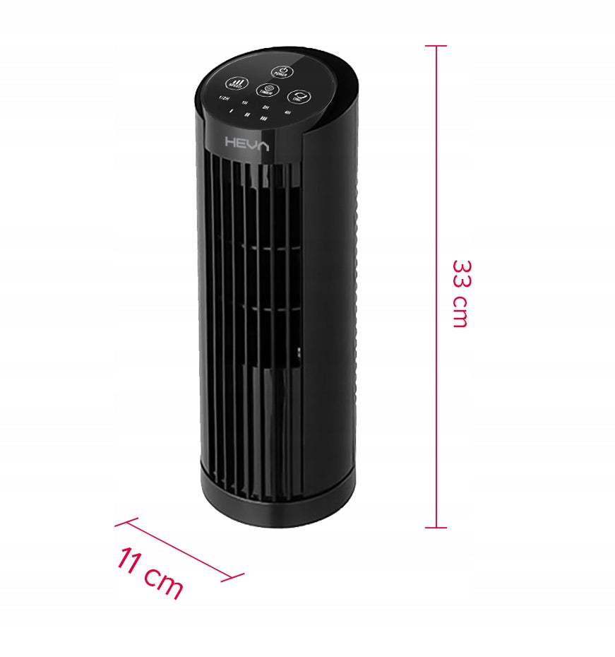Column fan HEVA PIX desk fan quiet standing LED remote control Model PIX